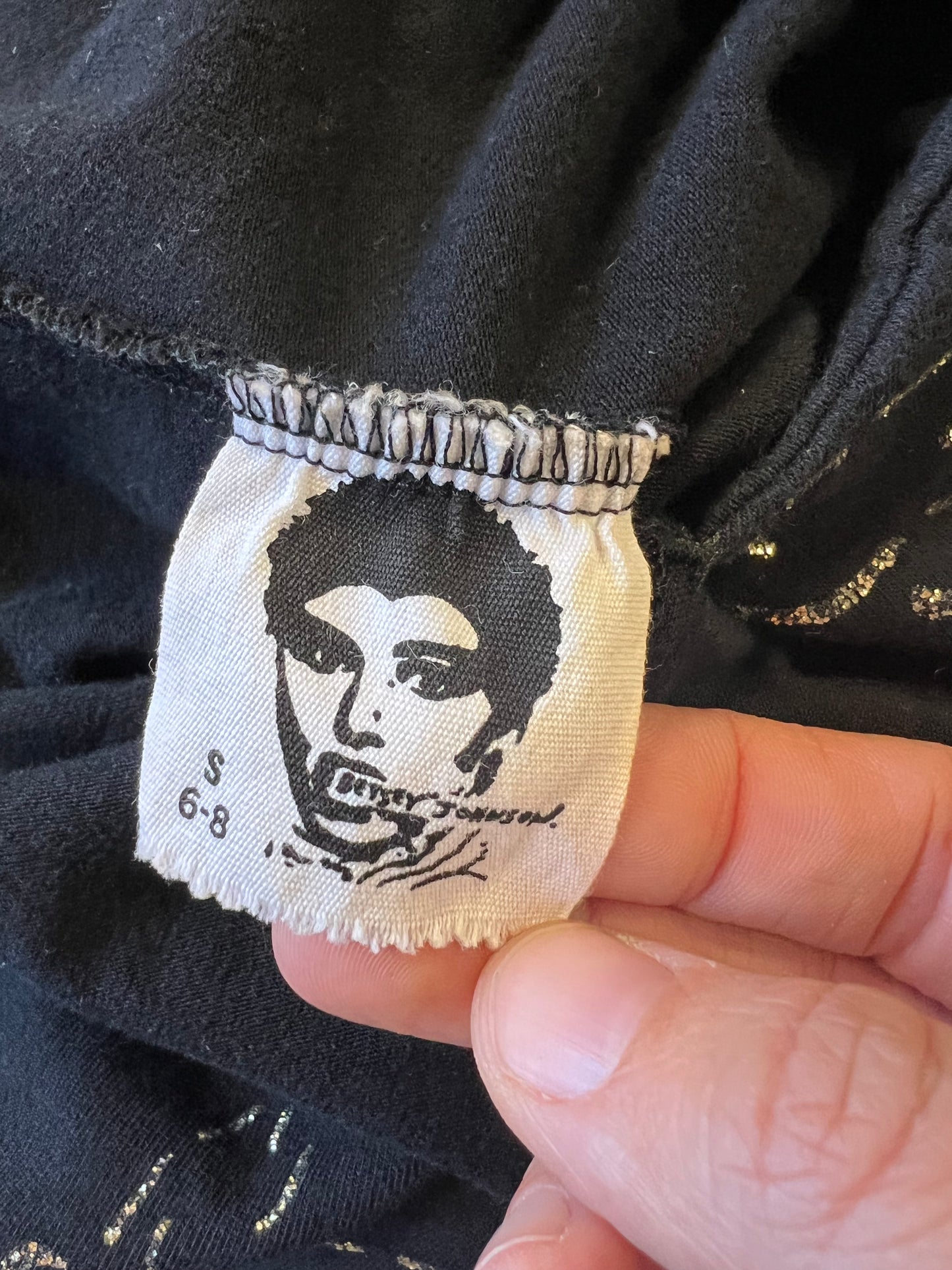 Black Glitter Jersey Dress | Betsey Johnson Punk Label