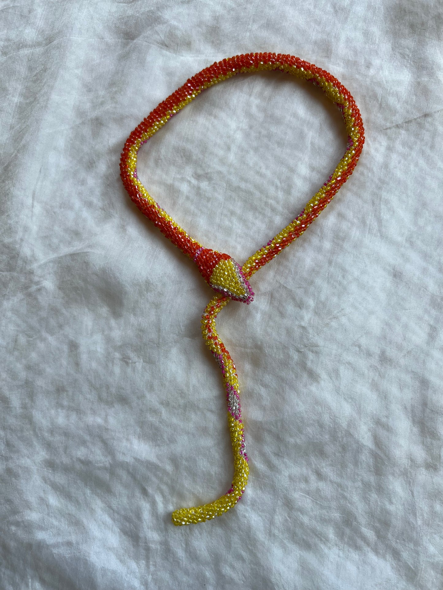Bead Crochet Snake | Yellow