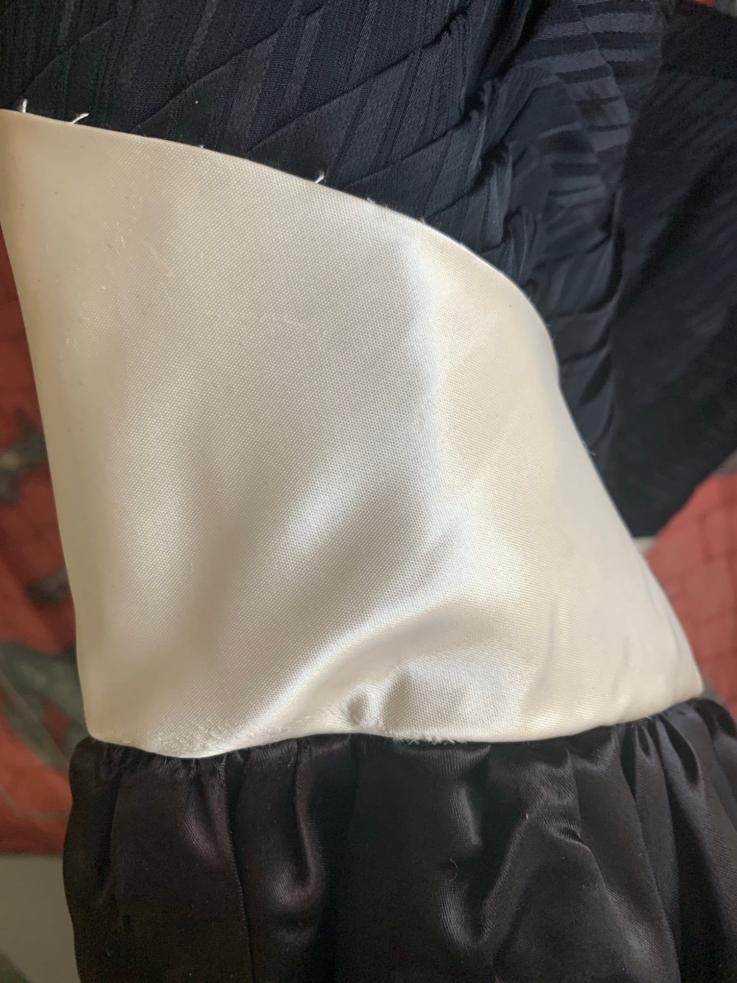 1970s Ruffled Satin Gown