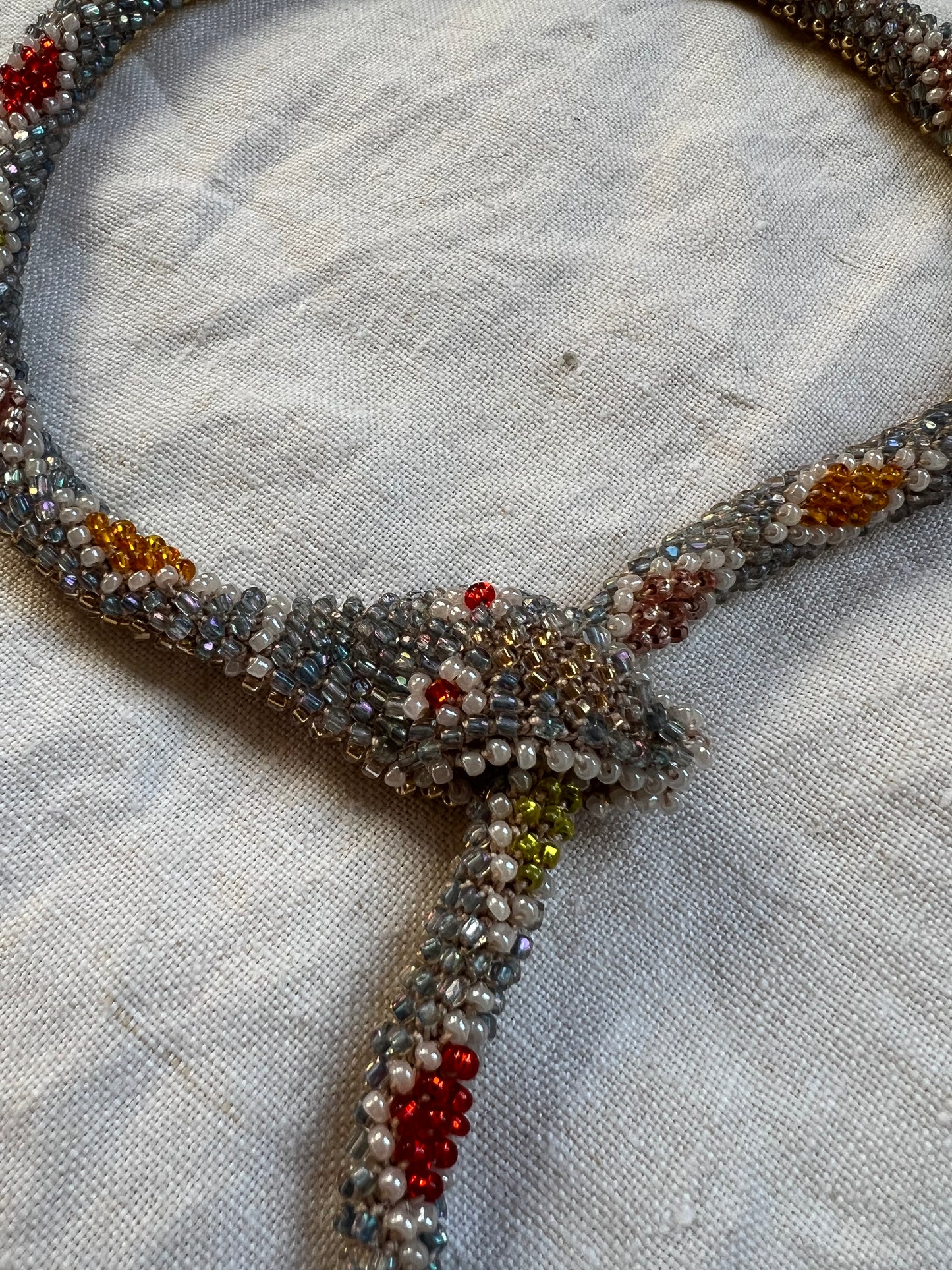 Bead Crochet Snake Diamond | Pale Blue