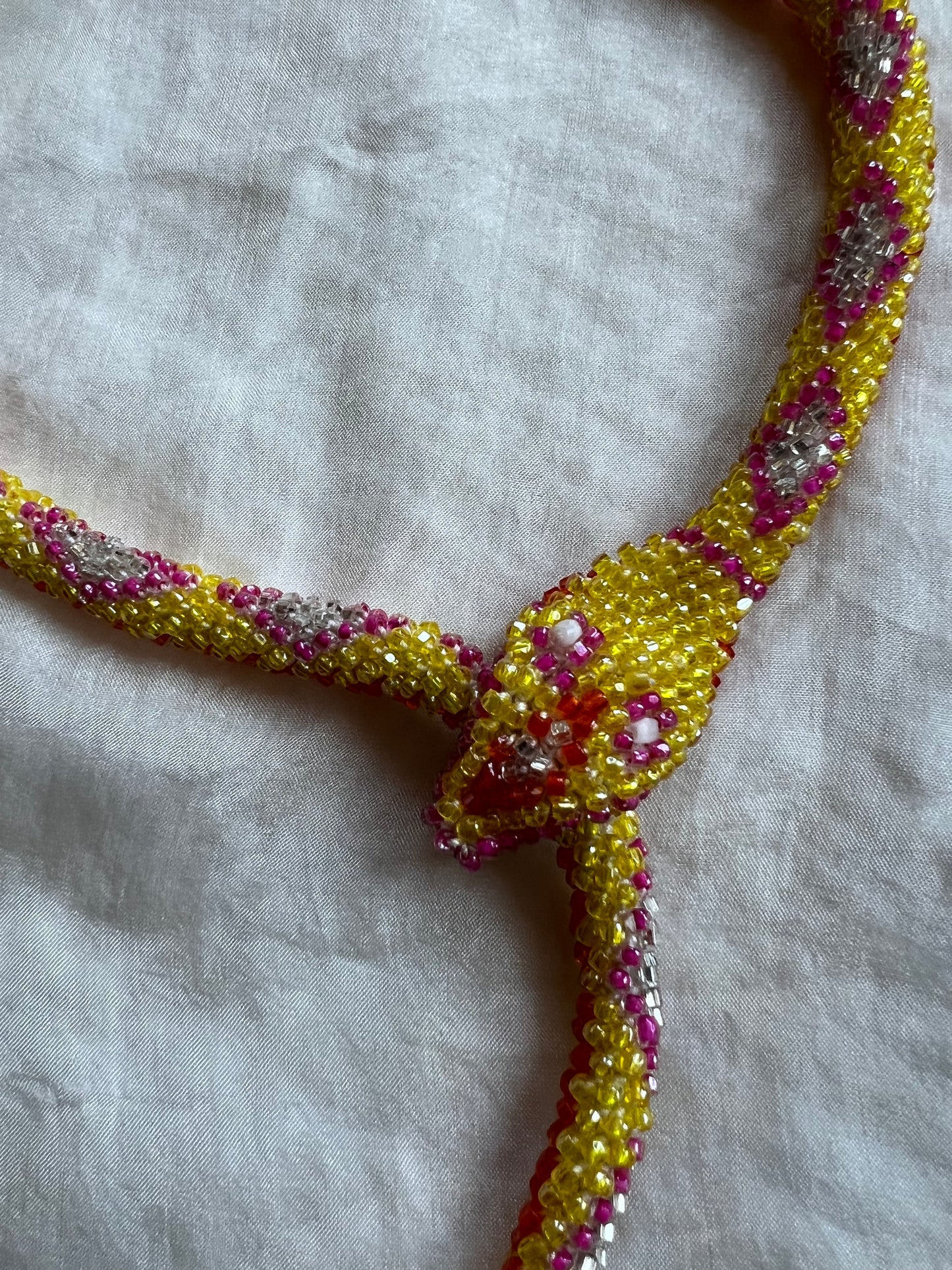 Bead Crochet Snake | Yellow