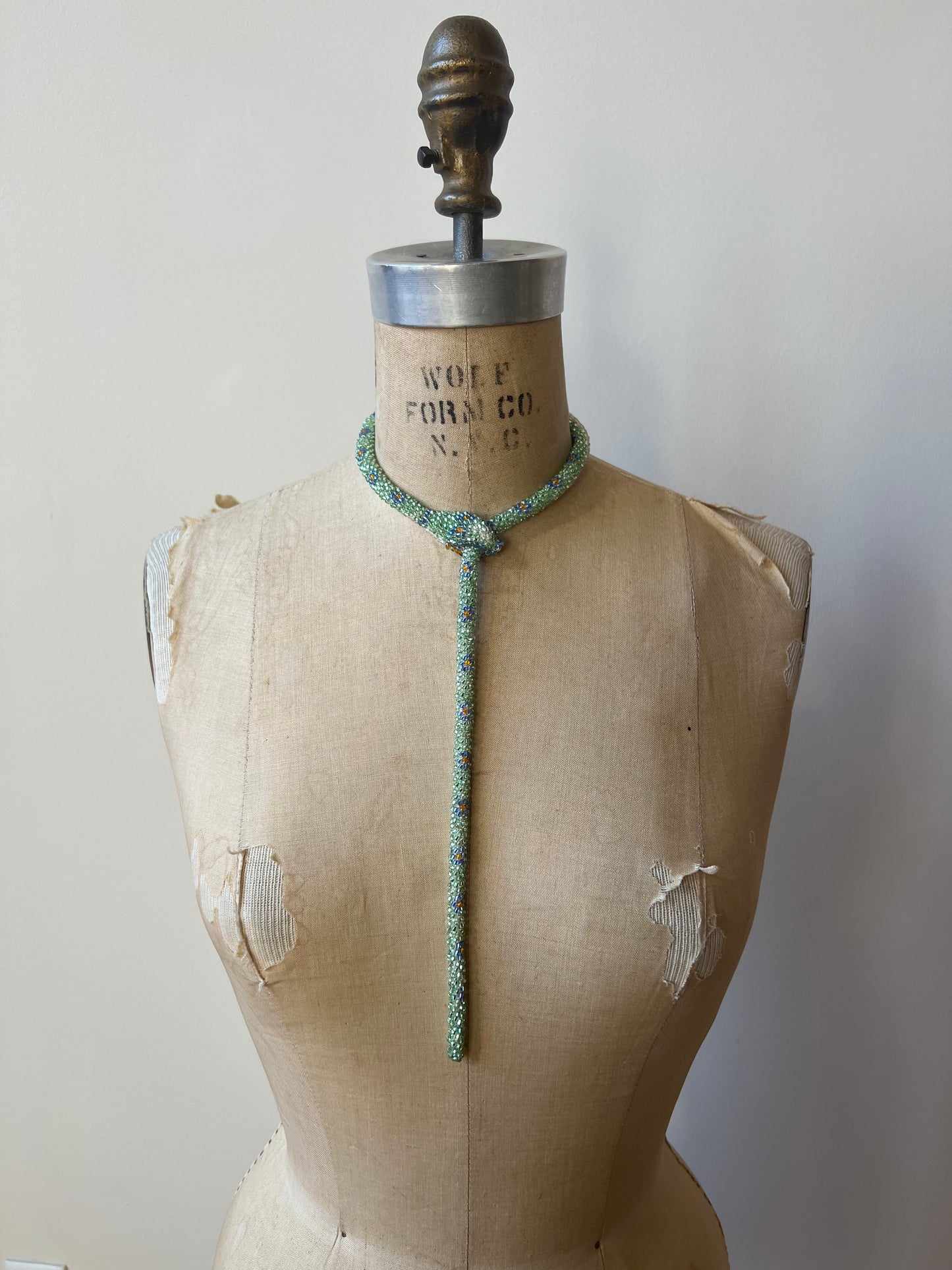 Made to order: Bead Crochet Snake | Sparkly Seafoam