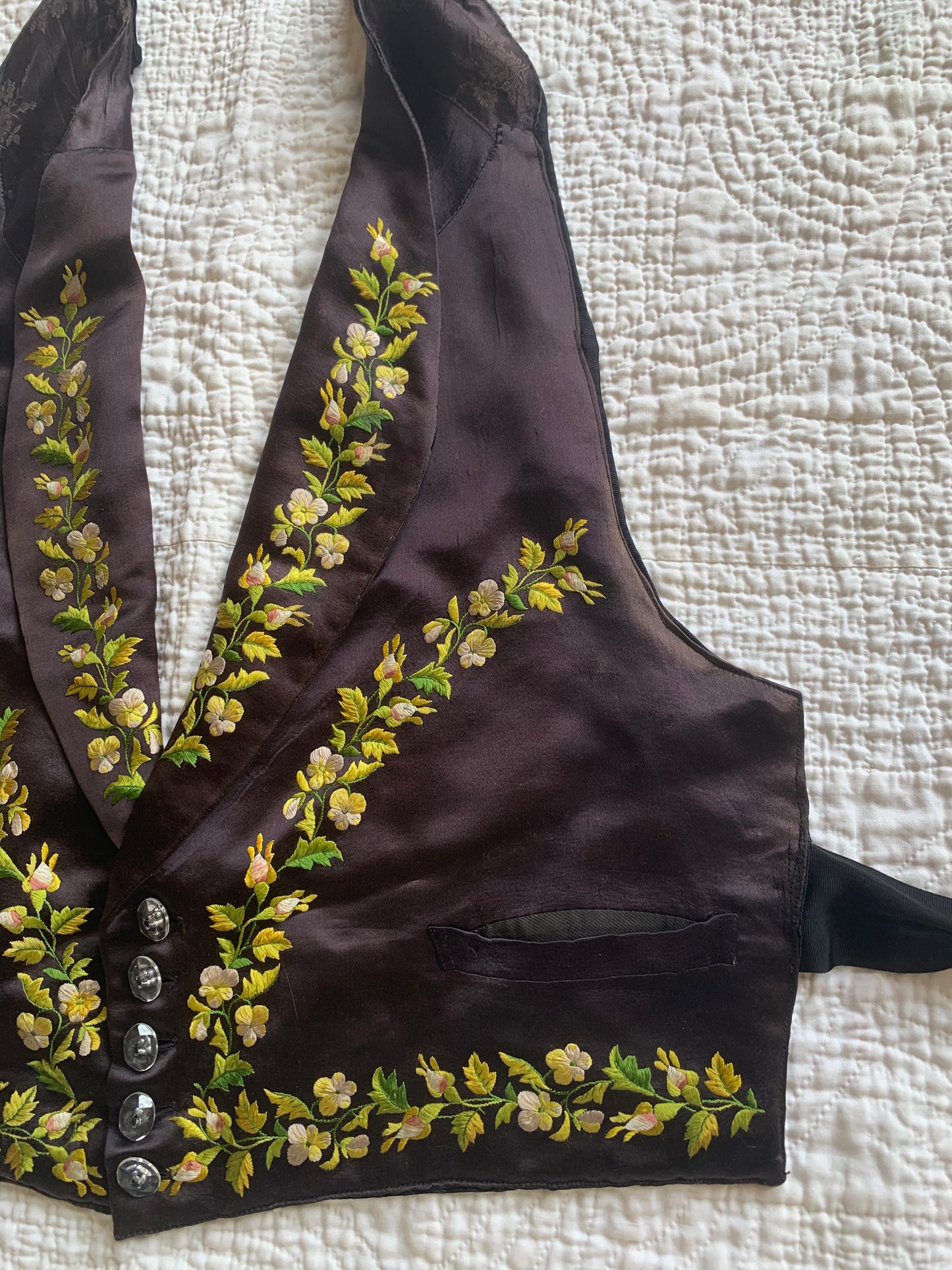 Antique Embroidered Silk Vest