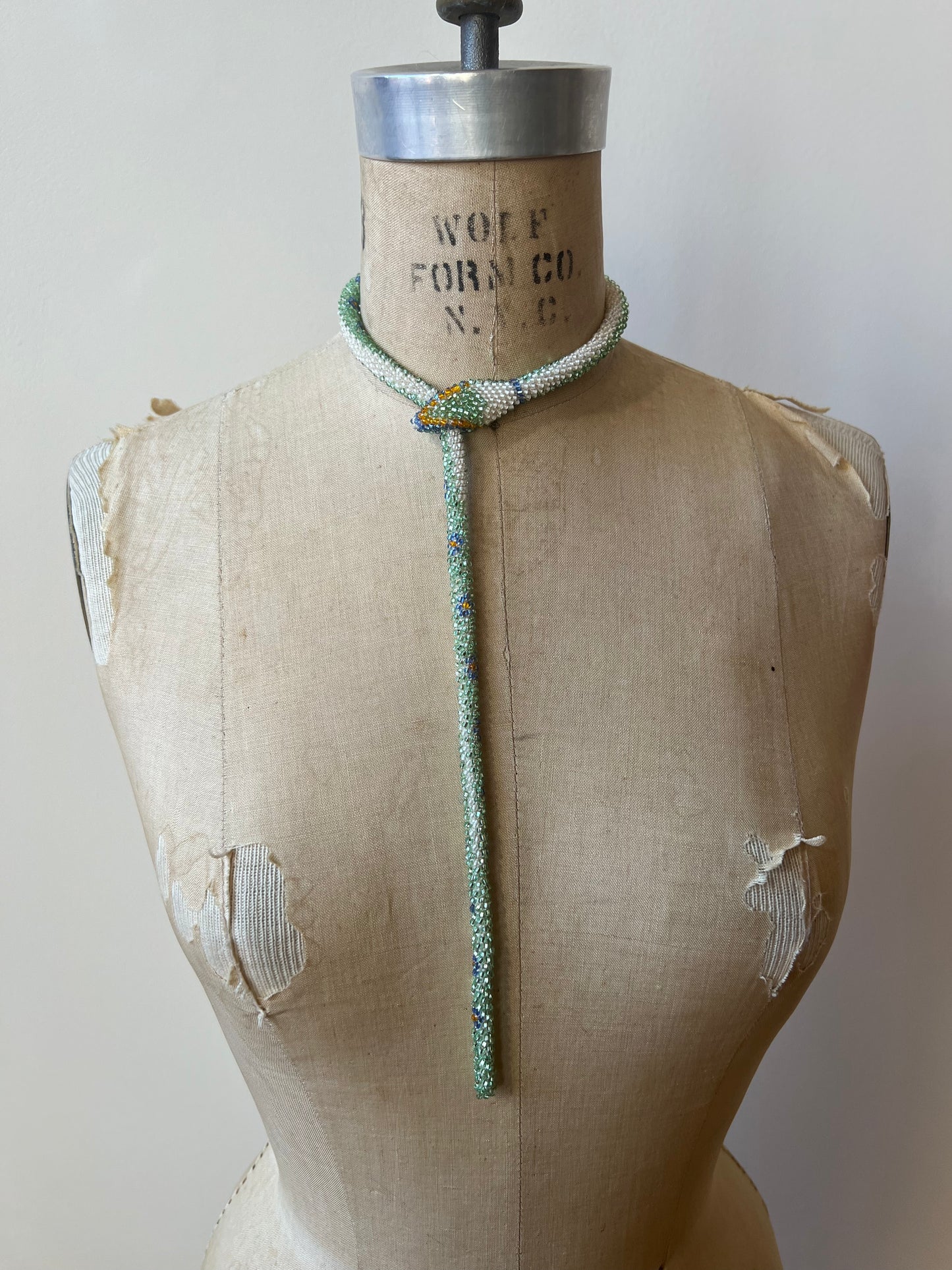 Made to order: Bead Crochet Snake | Sparkly Seafoam