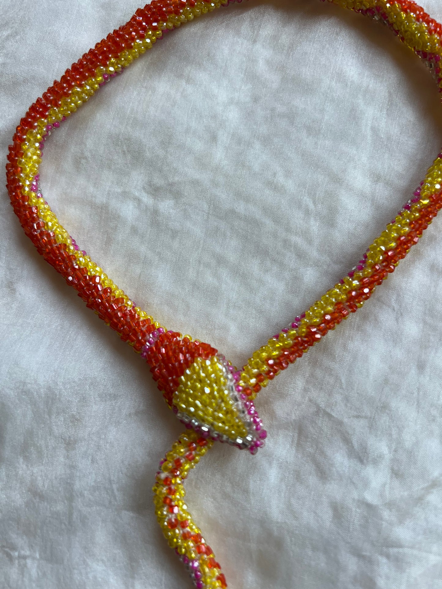 Bead Crochet Snake | Yellow