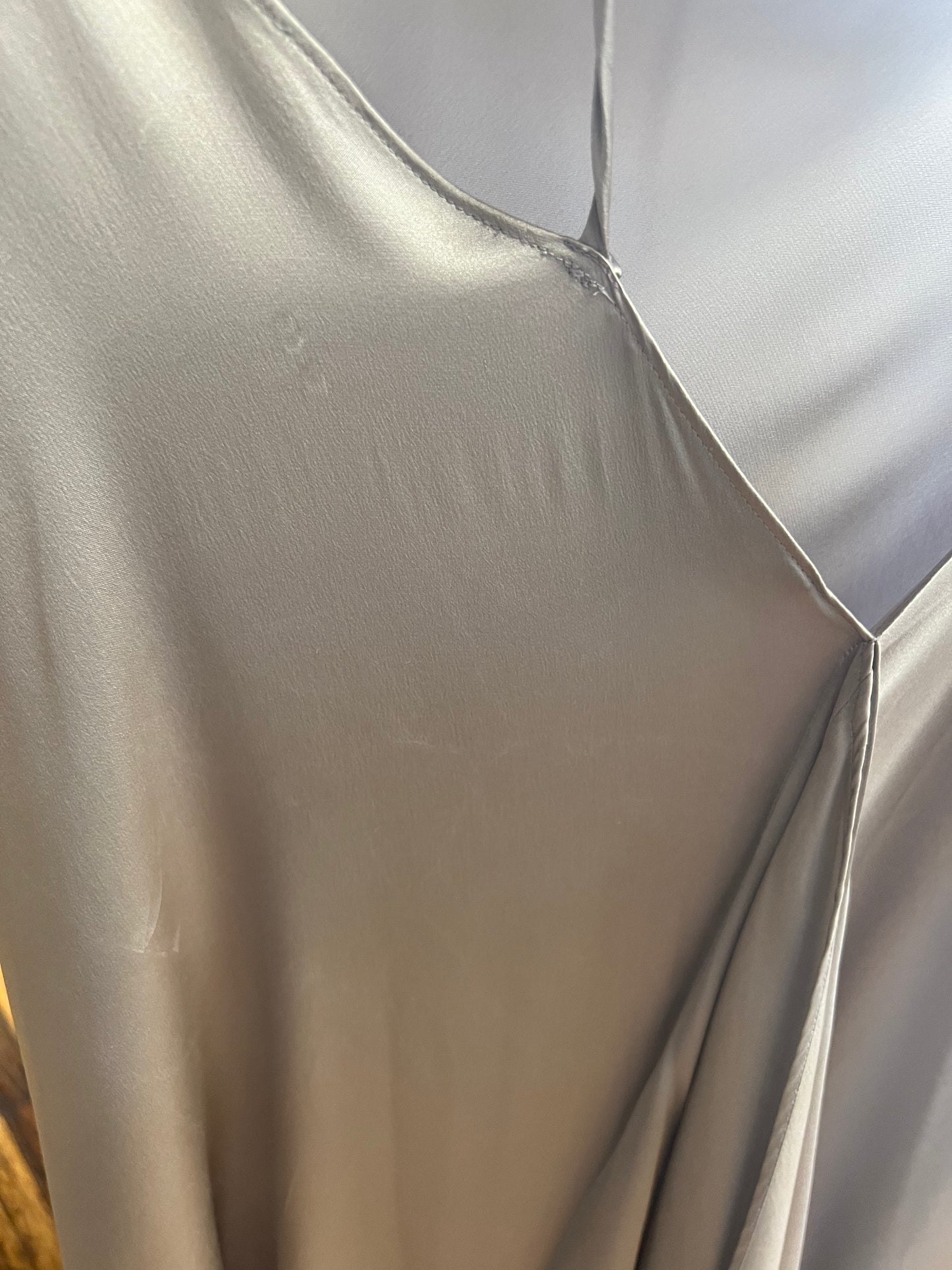 Gray Silk Slip Dress | Donna Karan