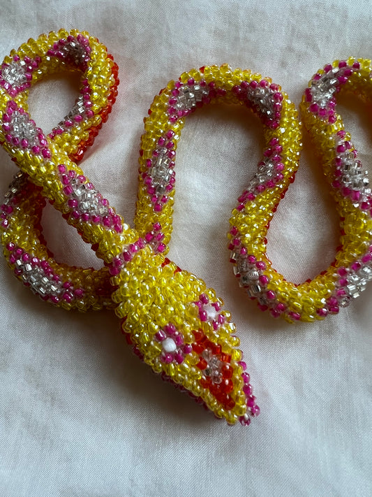 Bead Crochet Snake | Yellow
