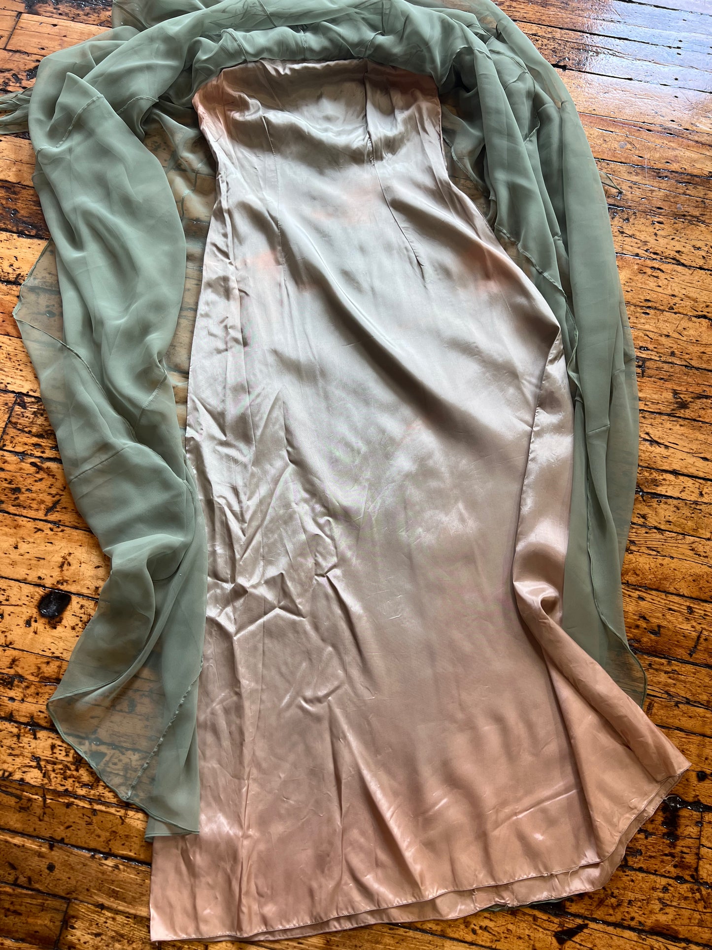 1970s Green Chiffon Dress | Jean Varon