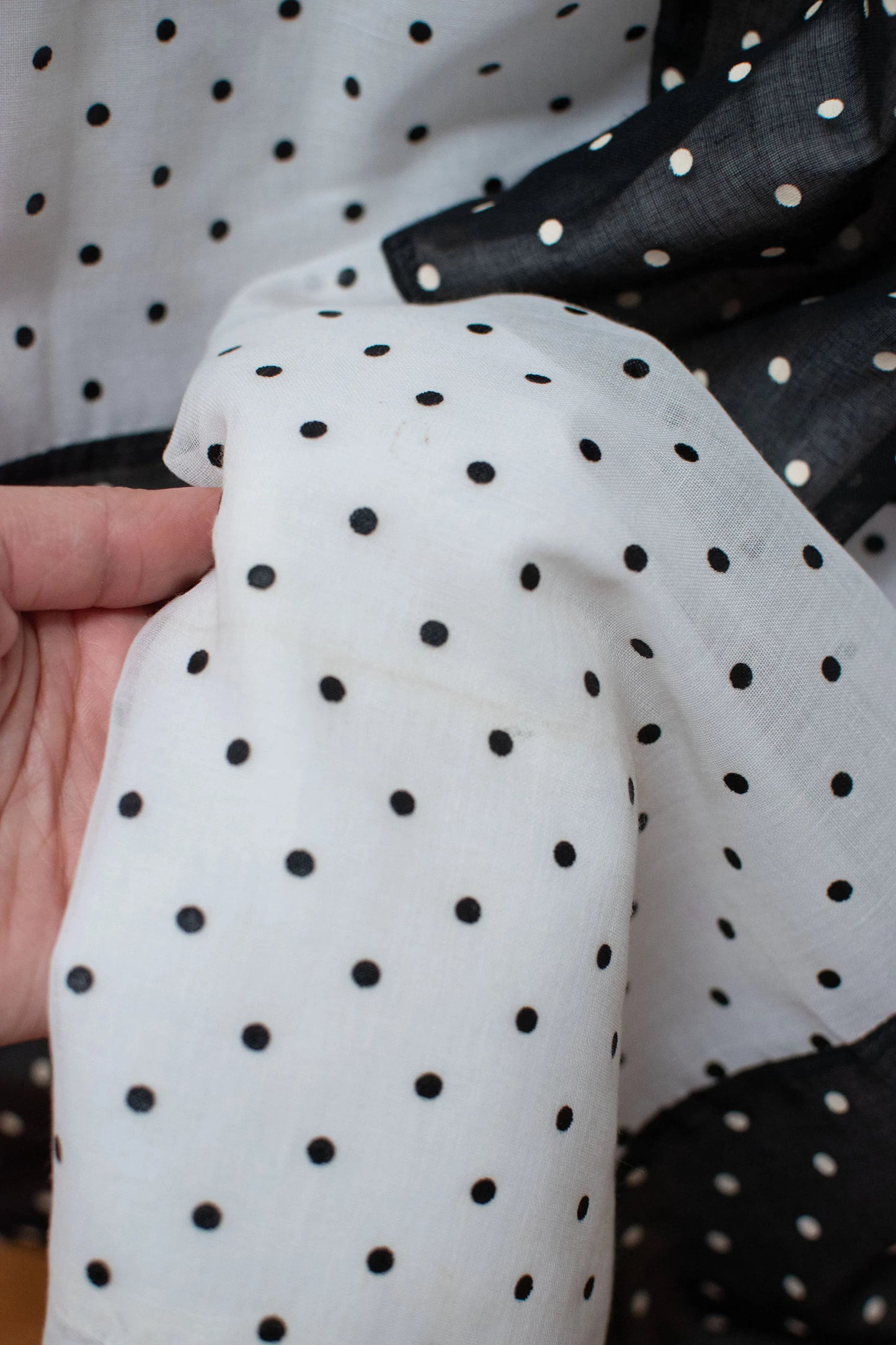 1970s Black & White Polka Dot Dress