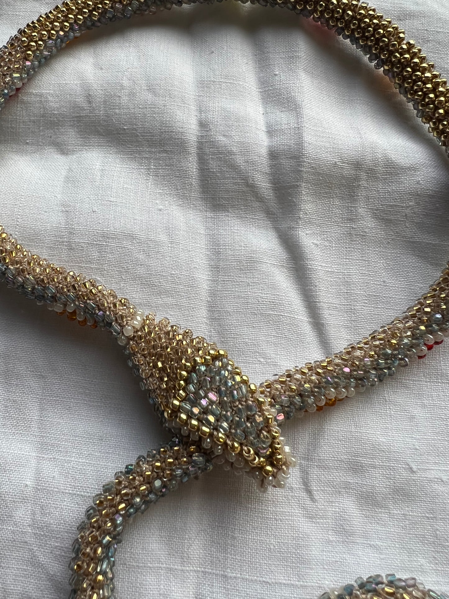 Bead Crochet Snake Diamond | Pale Blue
