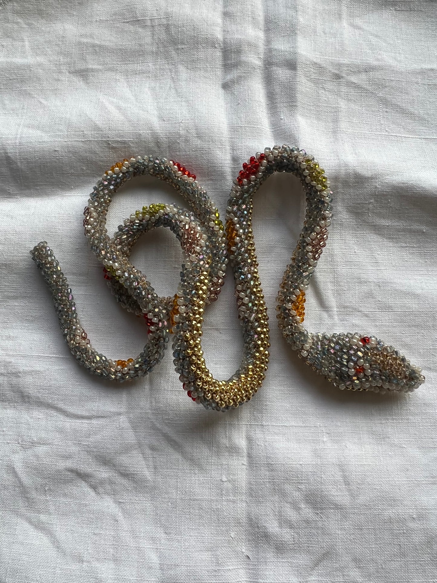 Bead Crochet Snake Diamond | Pale Blue