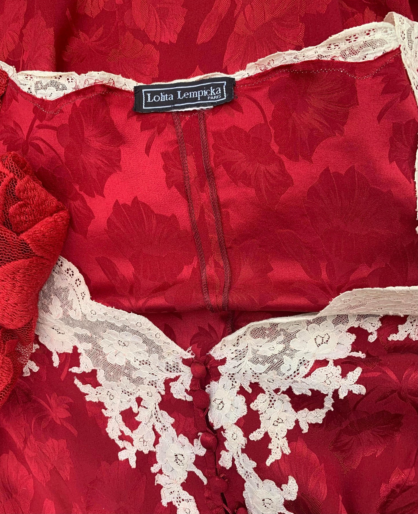 Burgundy Jacquard Dress | Lolita Lempicka Fall 1998