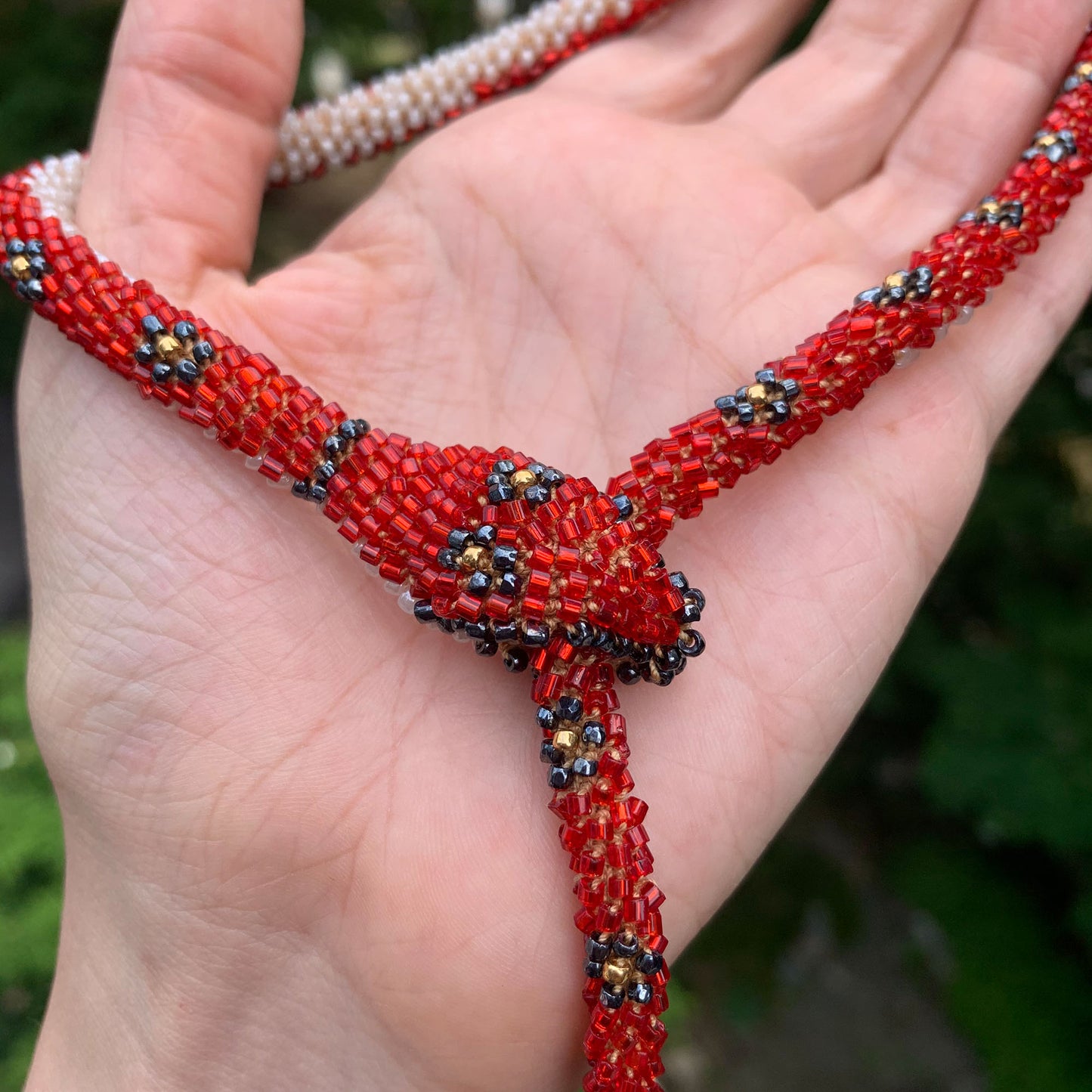 RESERVED Custom Bead Crochet Snake Necklace