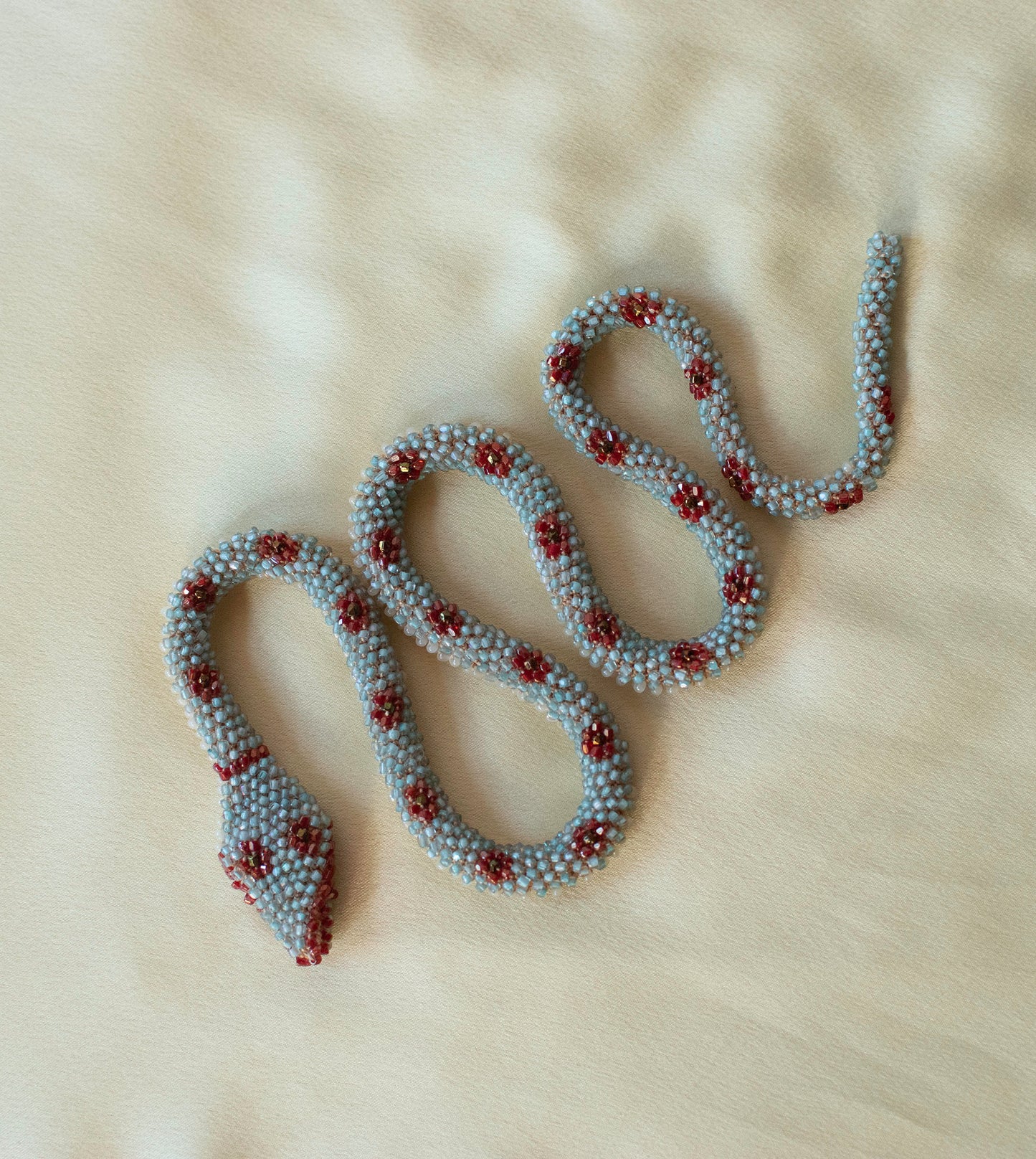 Bead Crochet Snake | Seafoam Flower
