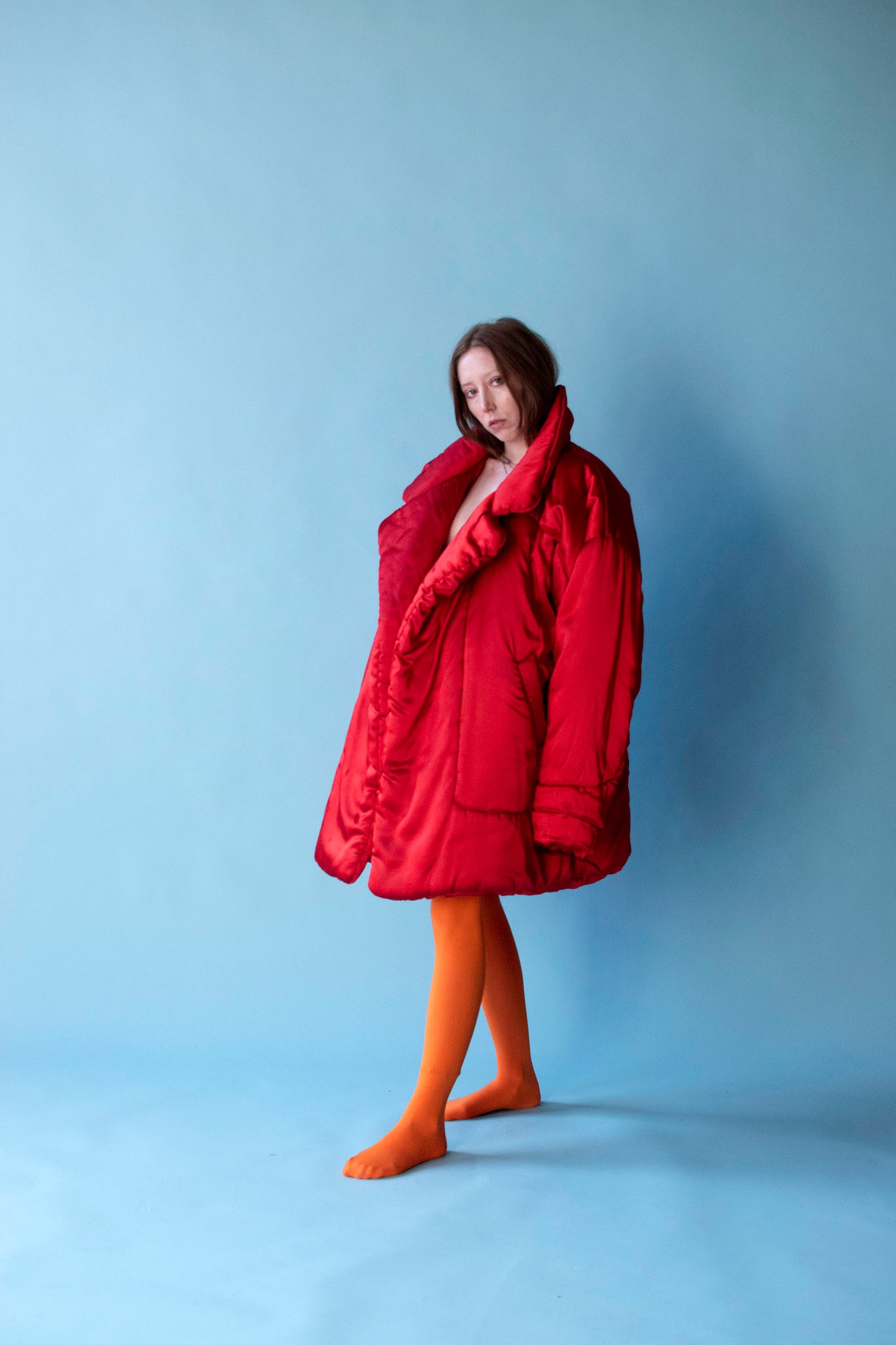 Red Sleeping Bag Coat | Norma Kamali
