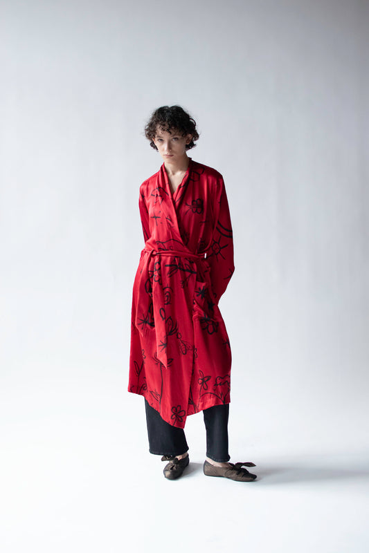 Bug Print Silk Robe | Todd Oldham