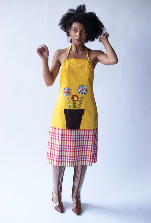 Flowe Pot Rhinestone Halter Dress | Moschino Cheap & Chic SS 2001