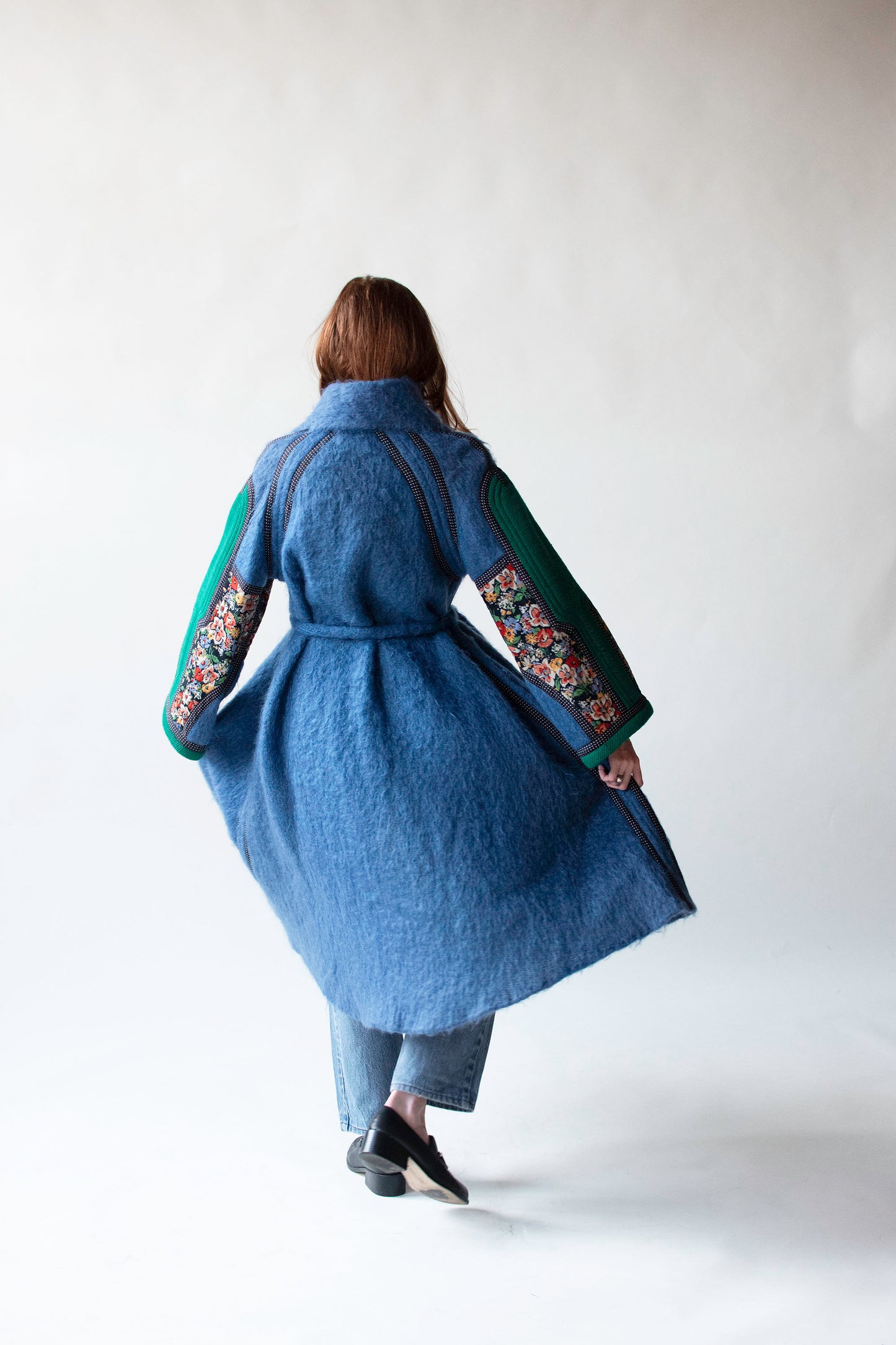 Blue Mohair Coat | Koos Van Den Akker