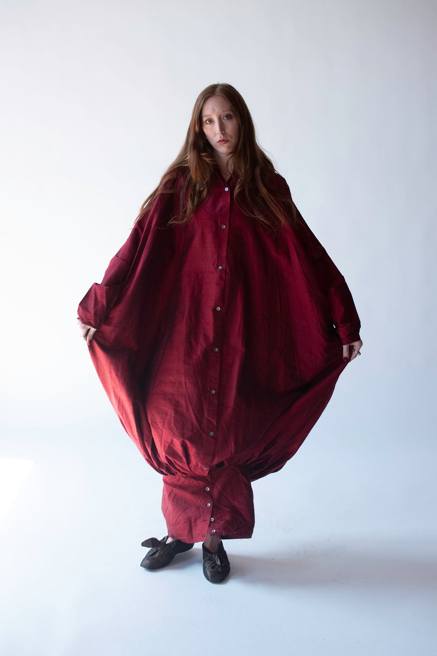 Burgundy Silk Dress | Romeo Gigli for Callaghan