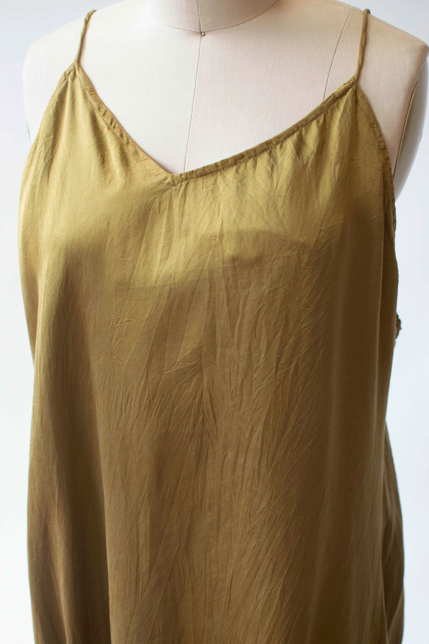 Olive Silk Slip Dress | Holly Lueders