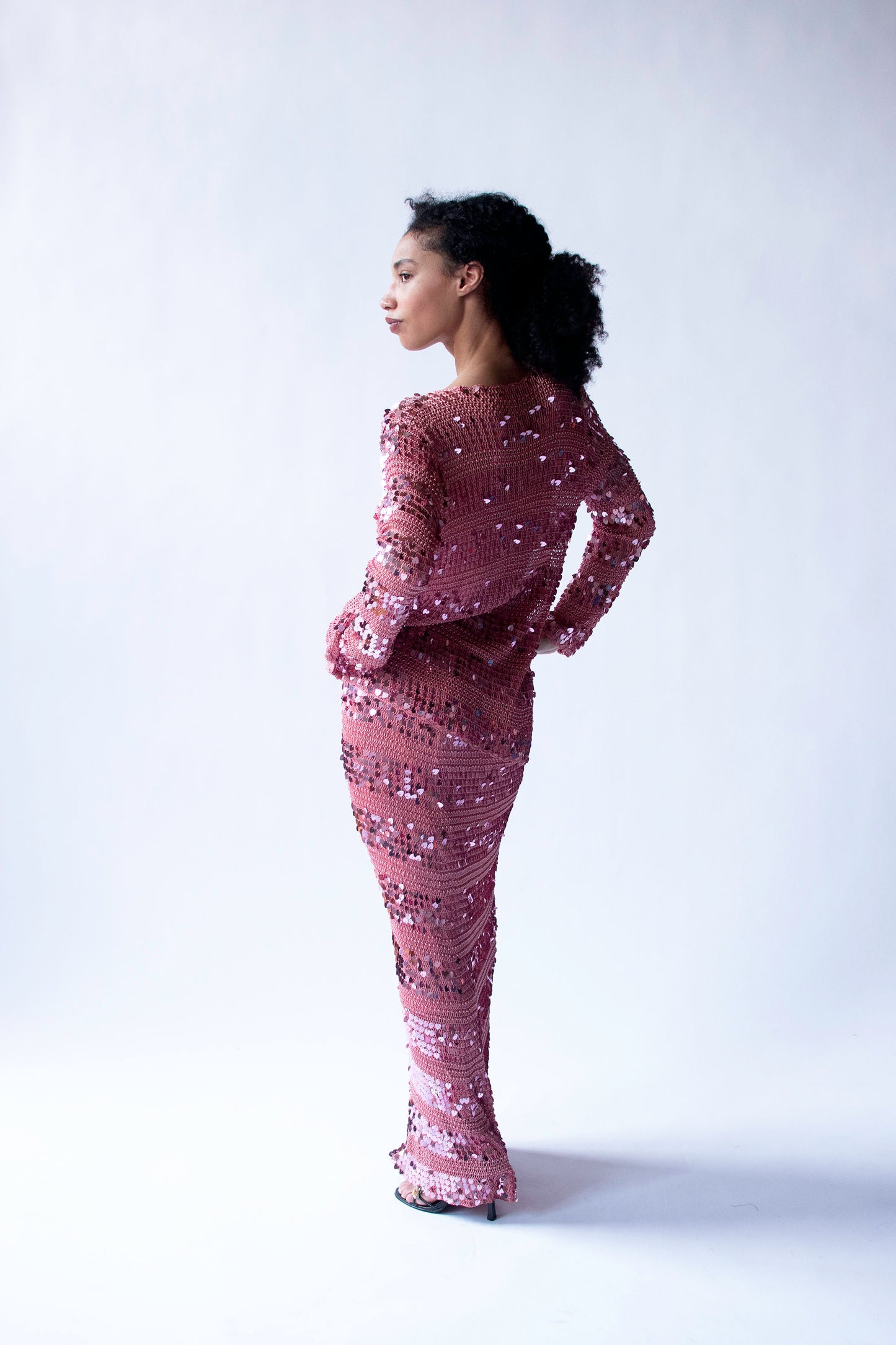 Sequin Crochet Dress Set