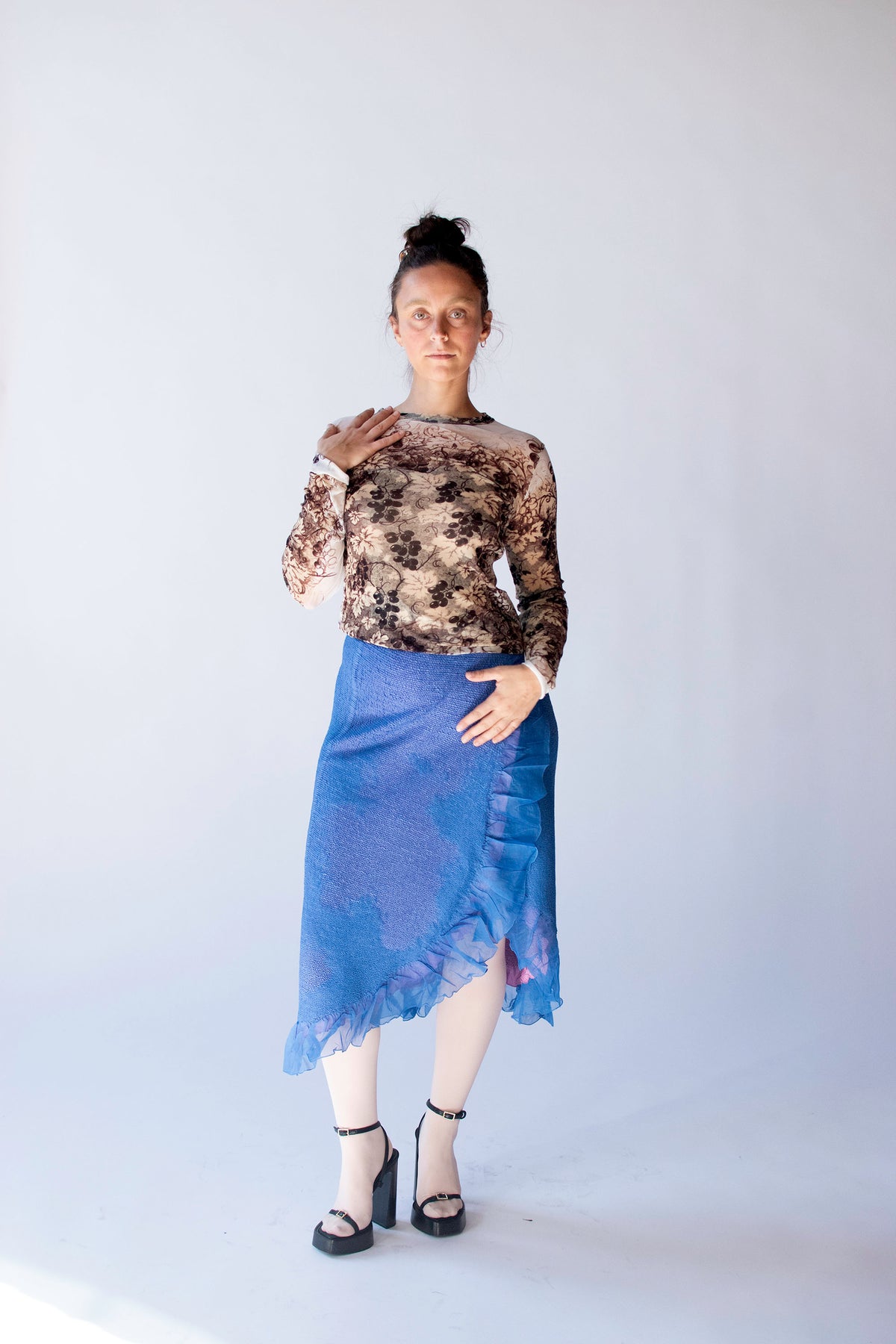 Pleated Periwinkle Skirt | Peplum Yoshiki Hishinuma