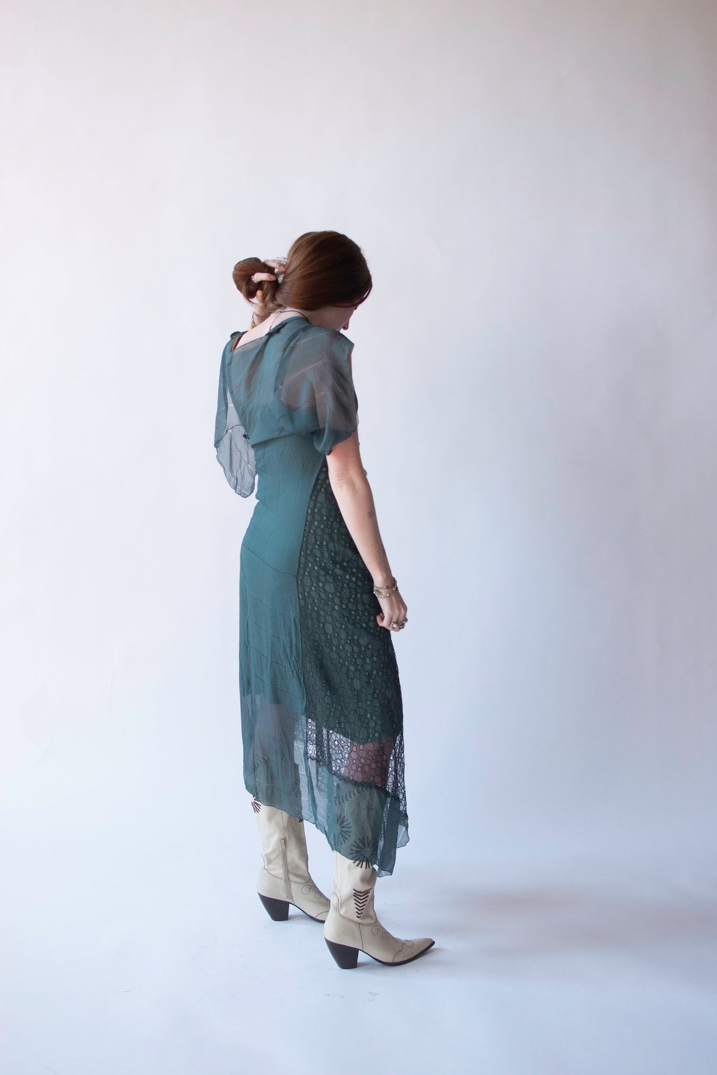 Teal Chiffon Dress | Rozae Nichols