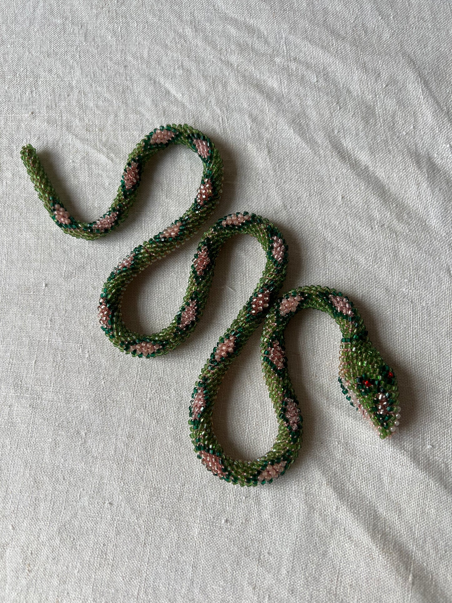 Bead Crochet Snake | Green