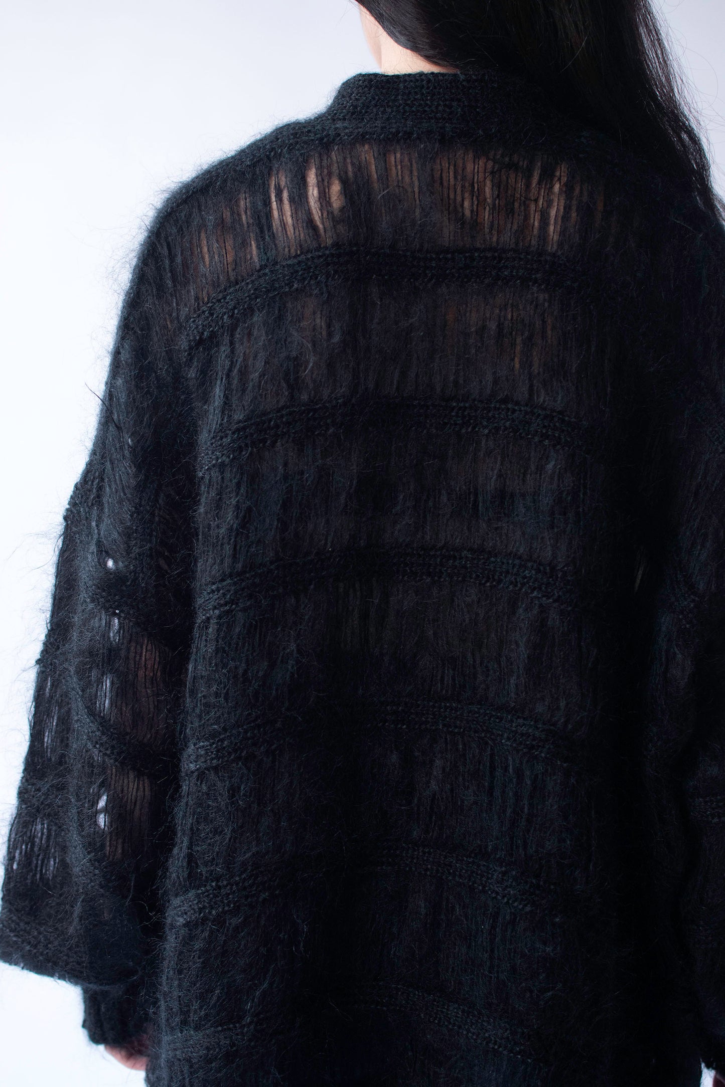 Black Mohair Cardigan | Romeo Gigli