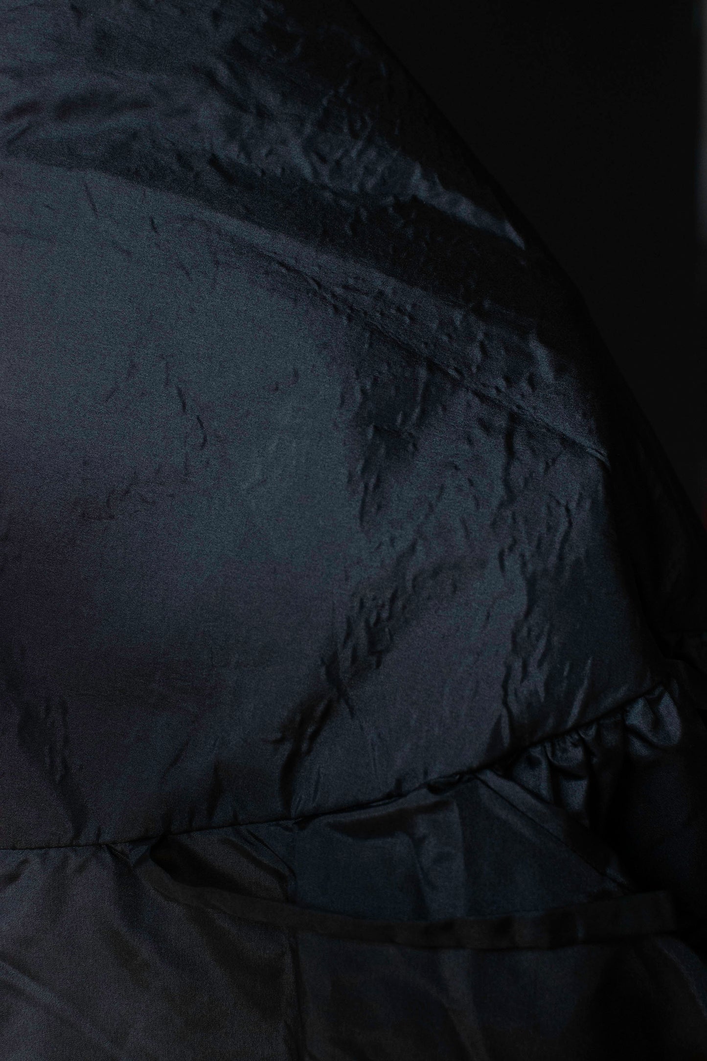 Voluminous Black Taffeta Coat | Victor Costa