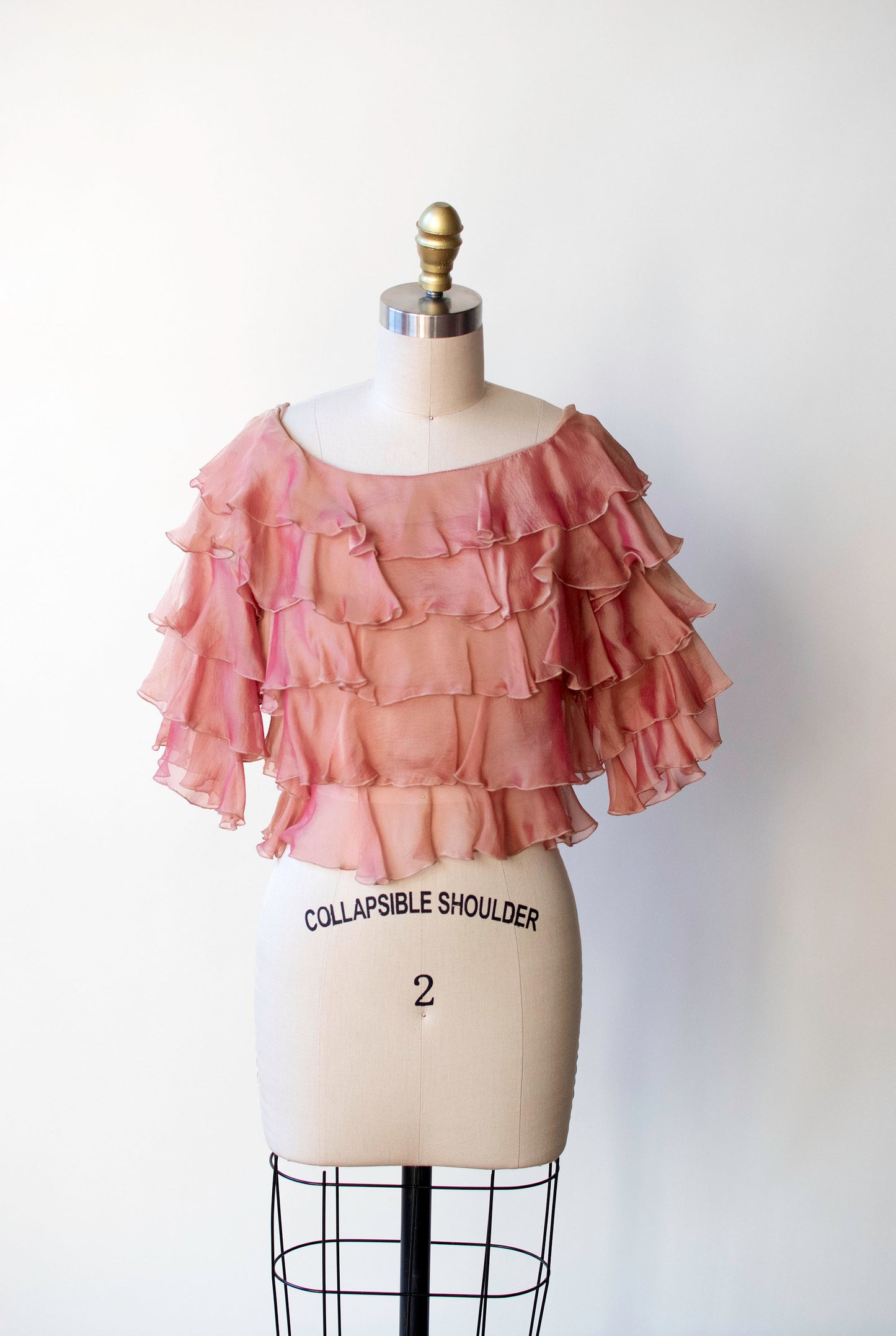 Iridescent Rose Ruffled Blouse | Valentino