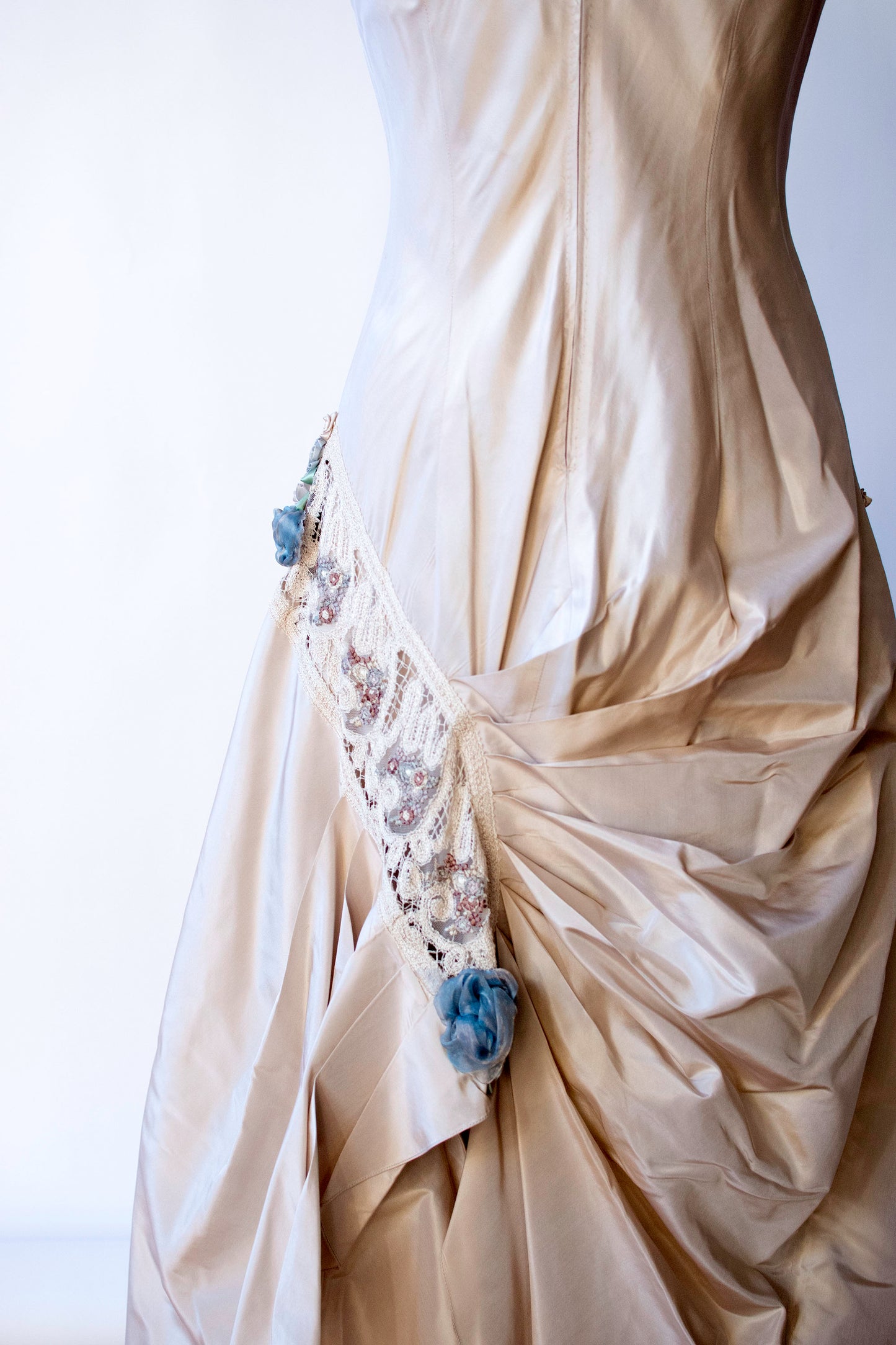 Gathered Beige Gown | Carol Peretz