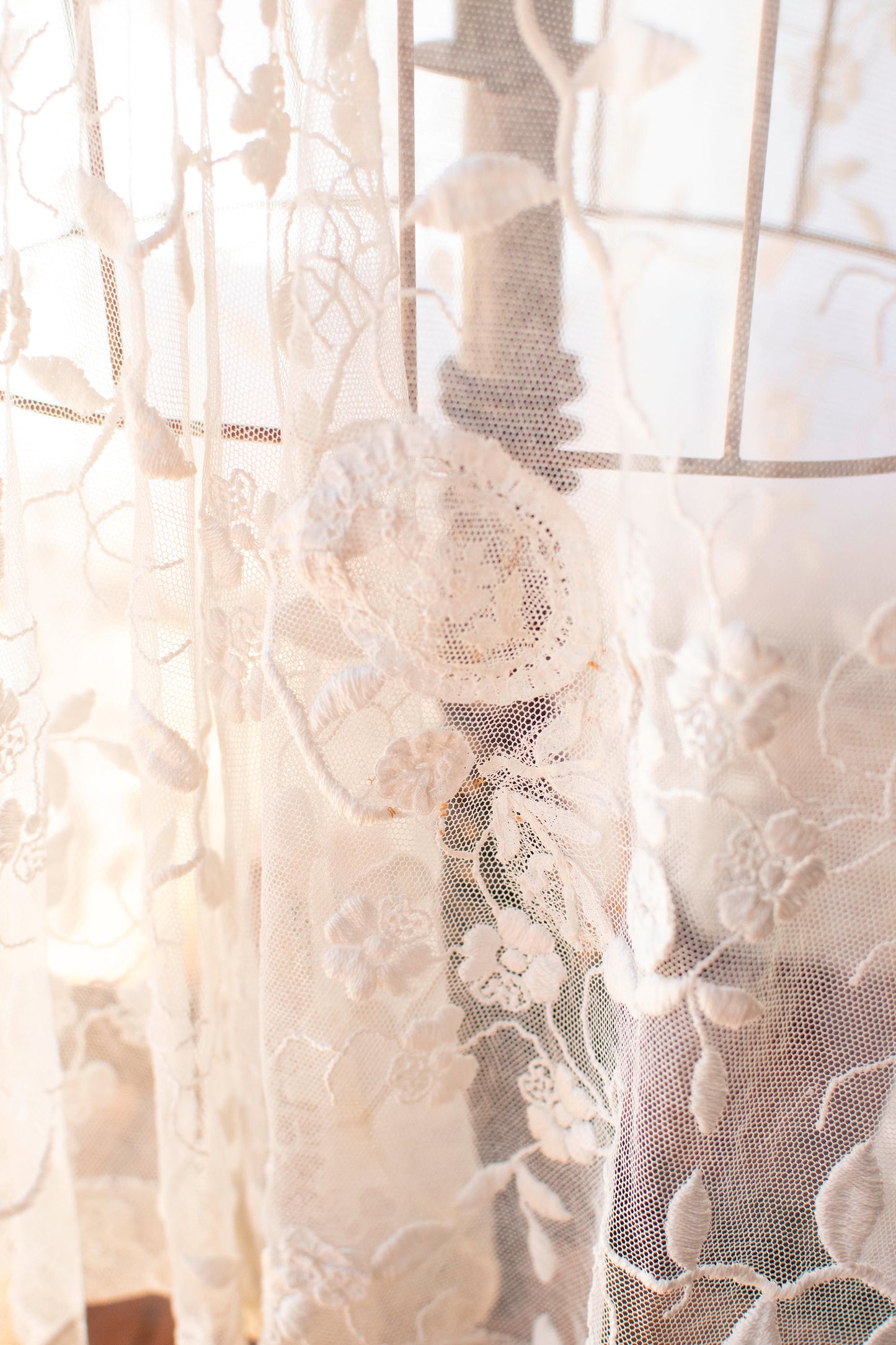 1930s Embroidered Mesh Dress
