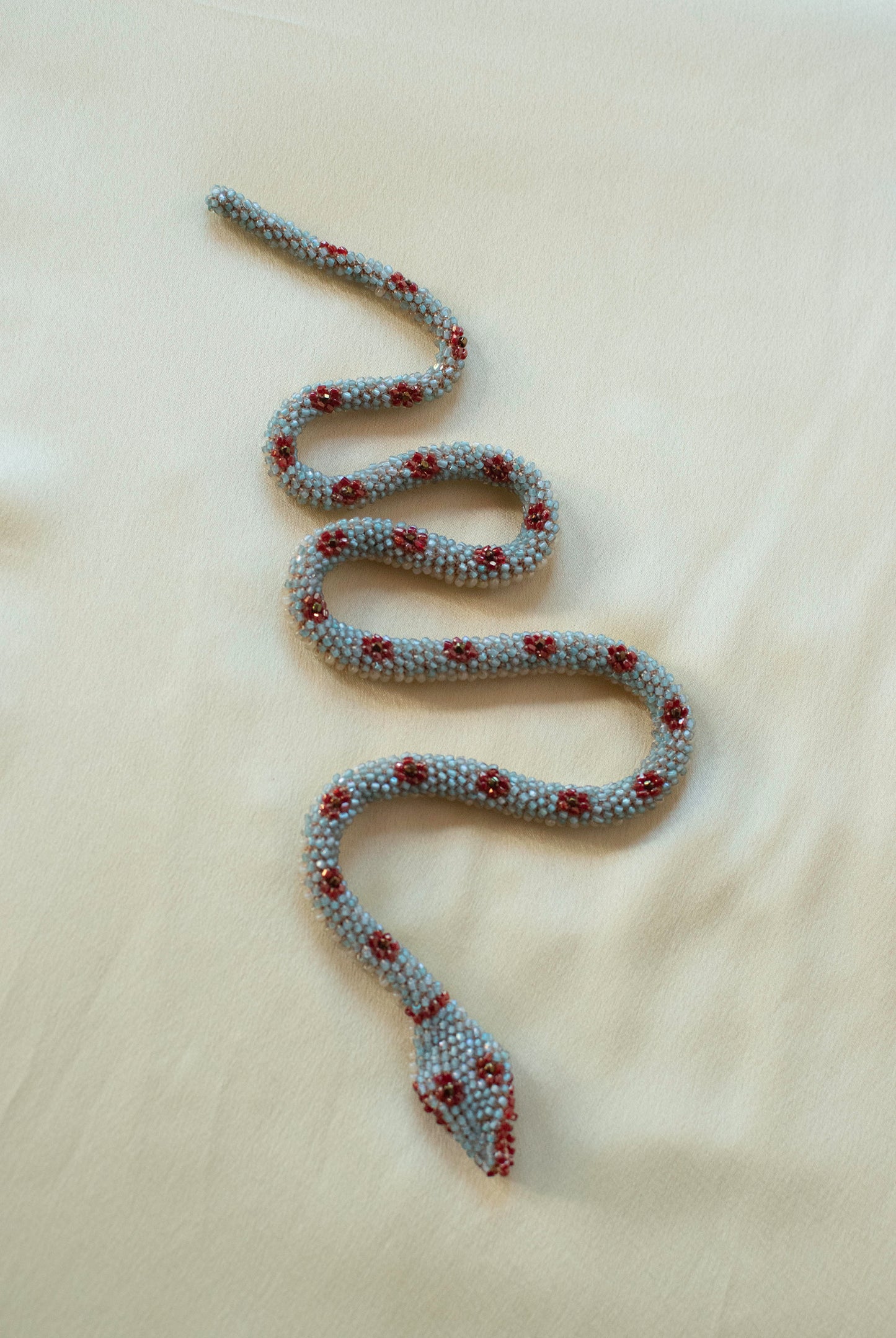 Bead Crochet Snake | Seafoam Flower