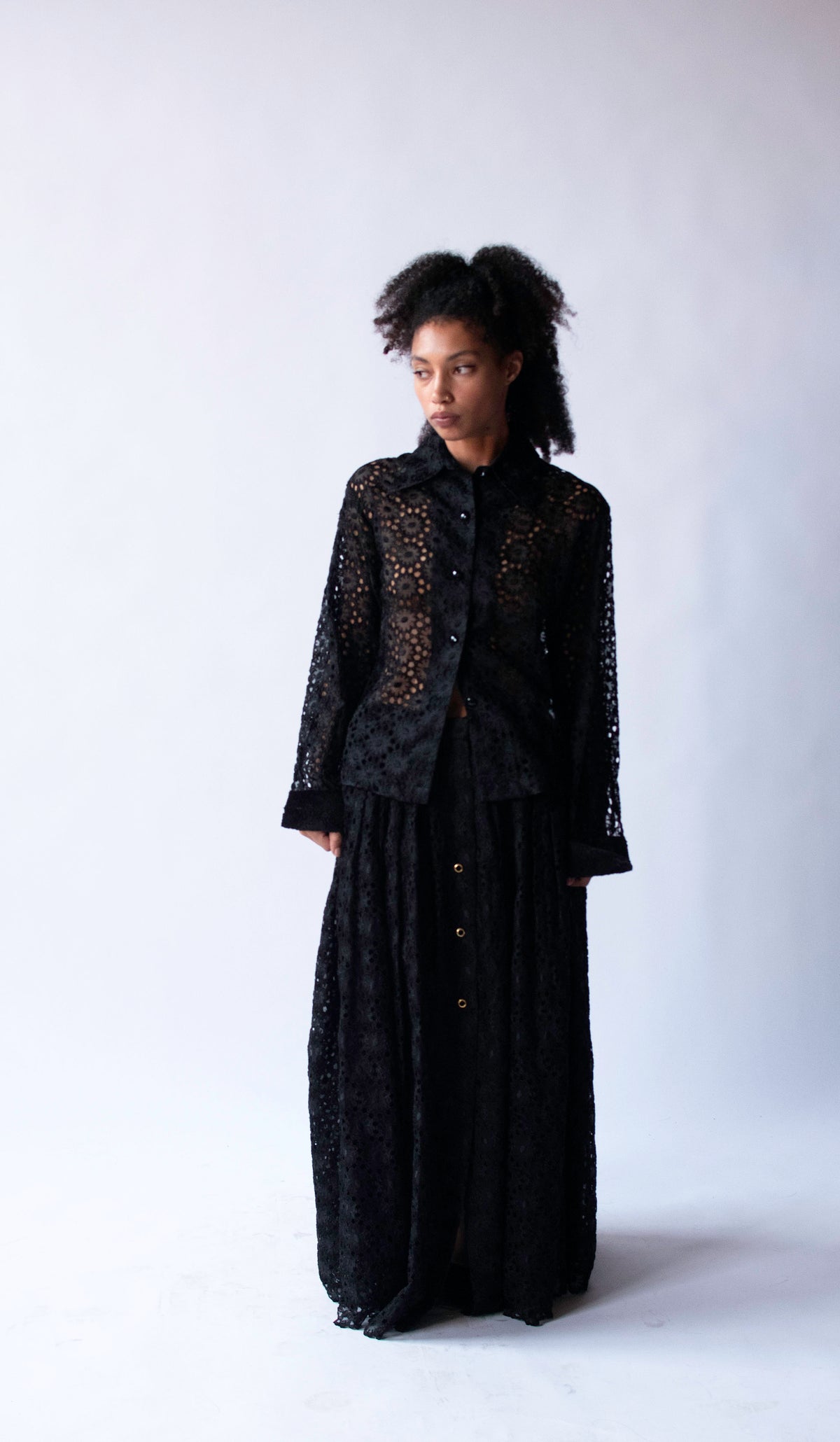 Silk Eyelet Skirt Set | Todd Oldham SS 1992