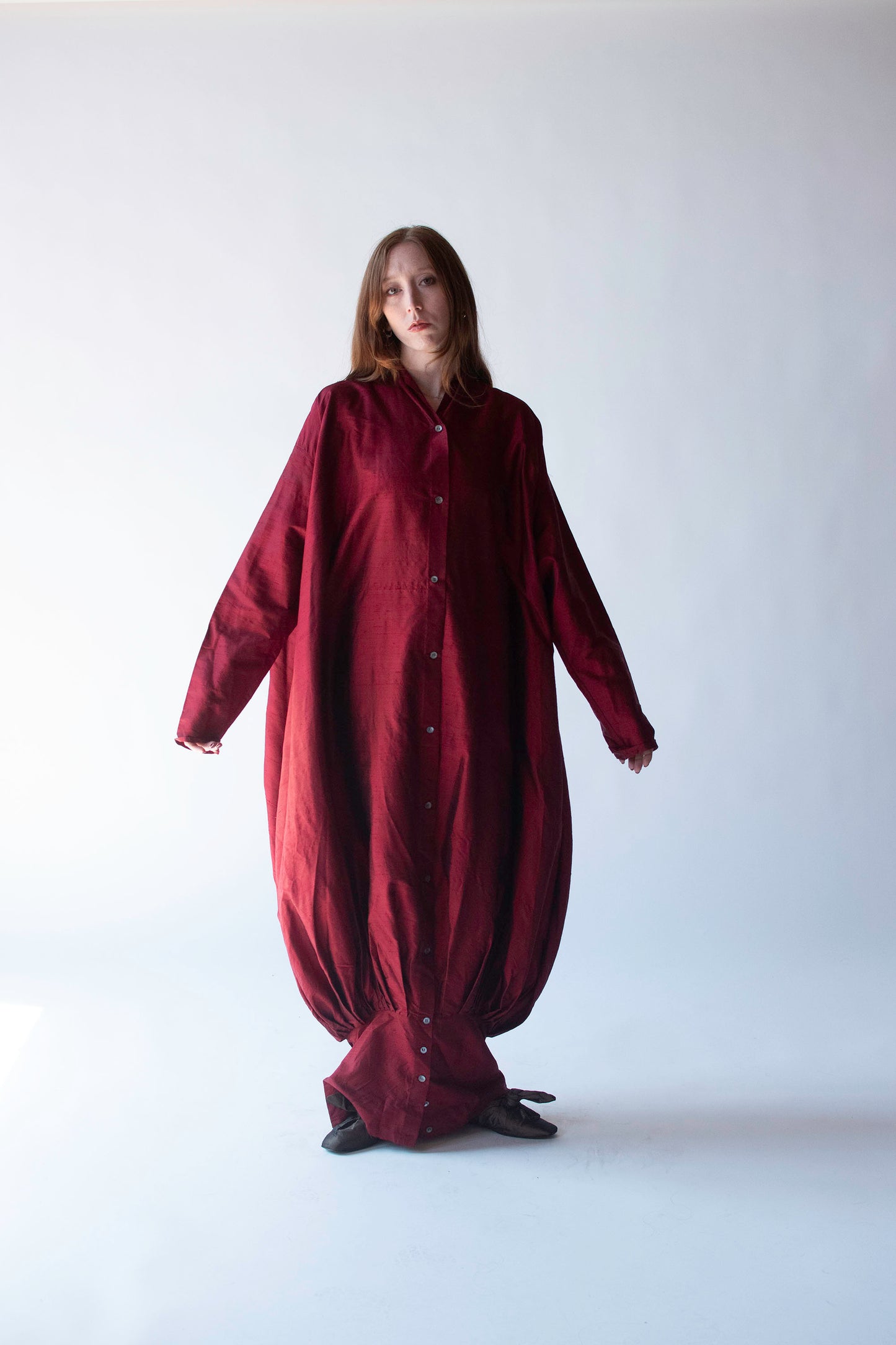 Burgundy Silk Dress | Romeo Gigli for Callaghan