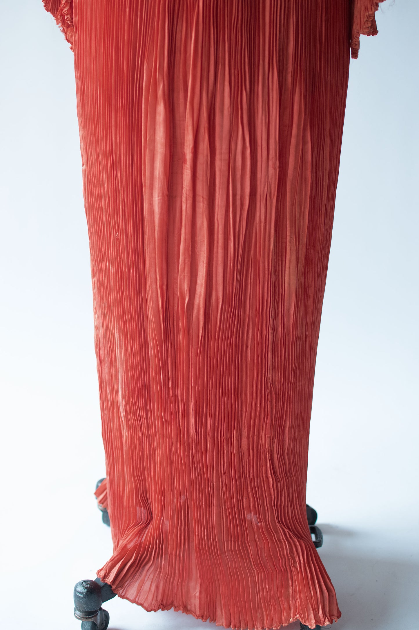 1970s Pleated Red Dress