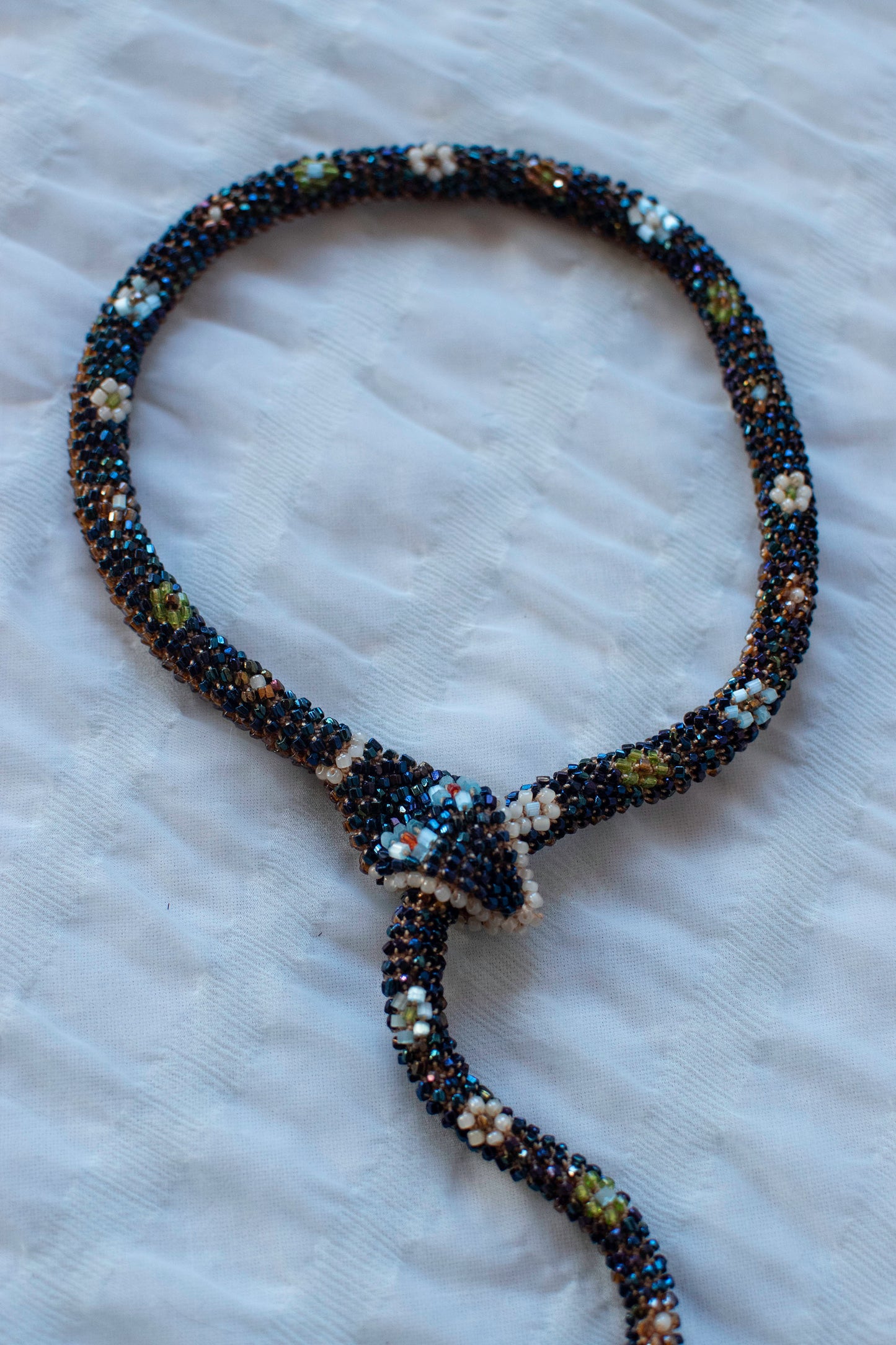 Bead Crochet Snake | Oil Slick Flower