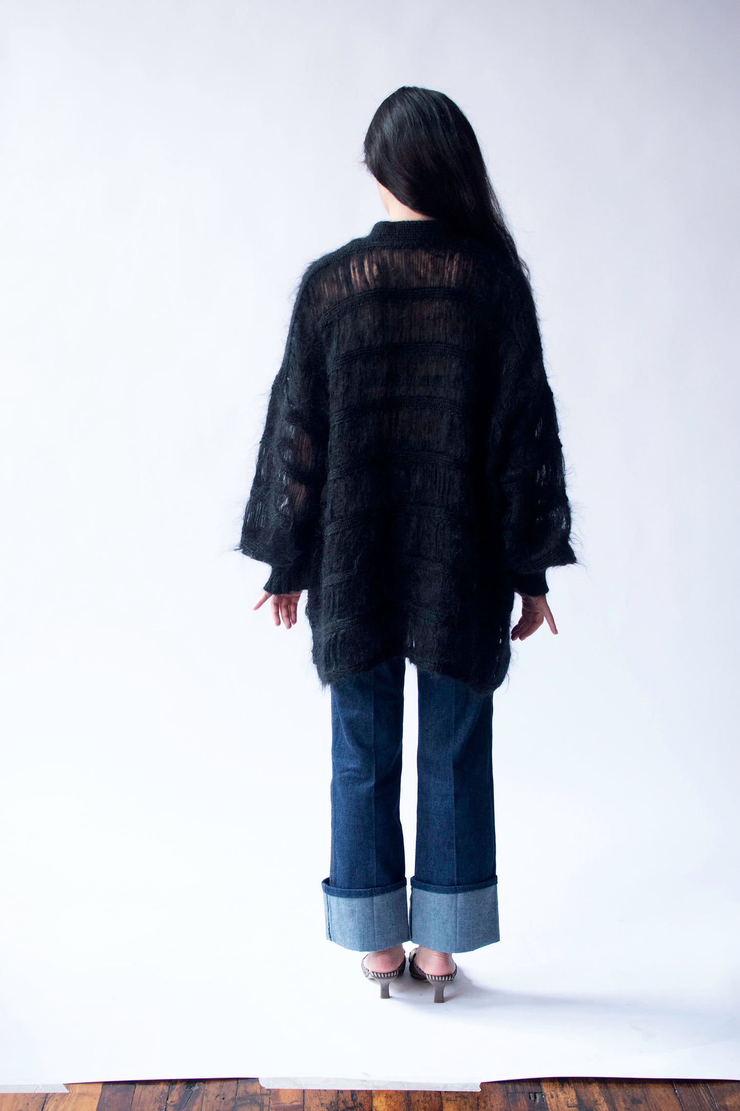 Black Mohair Cardigan | Romeo Gigli