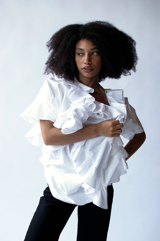 Ruffled White top | Junya Watanabe Comme des Garcons SS 2007