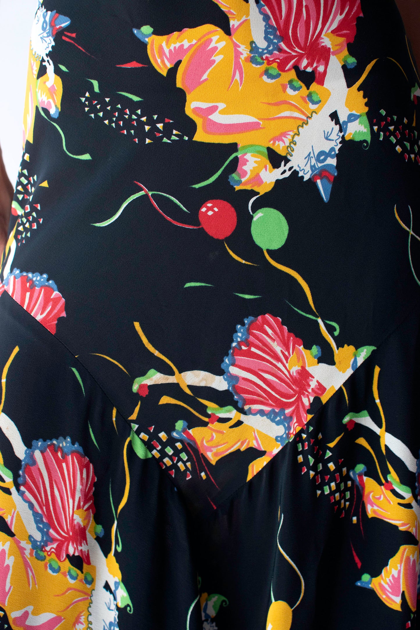 1970s Harlequin Print Dress | Miss Mouse