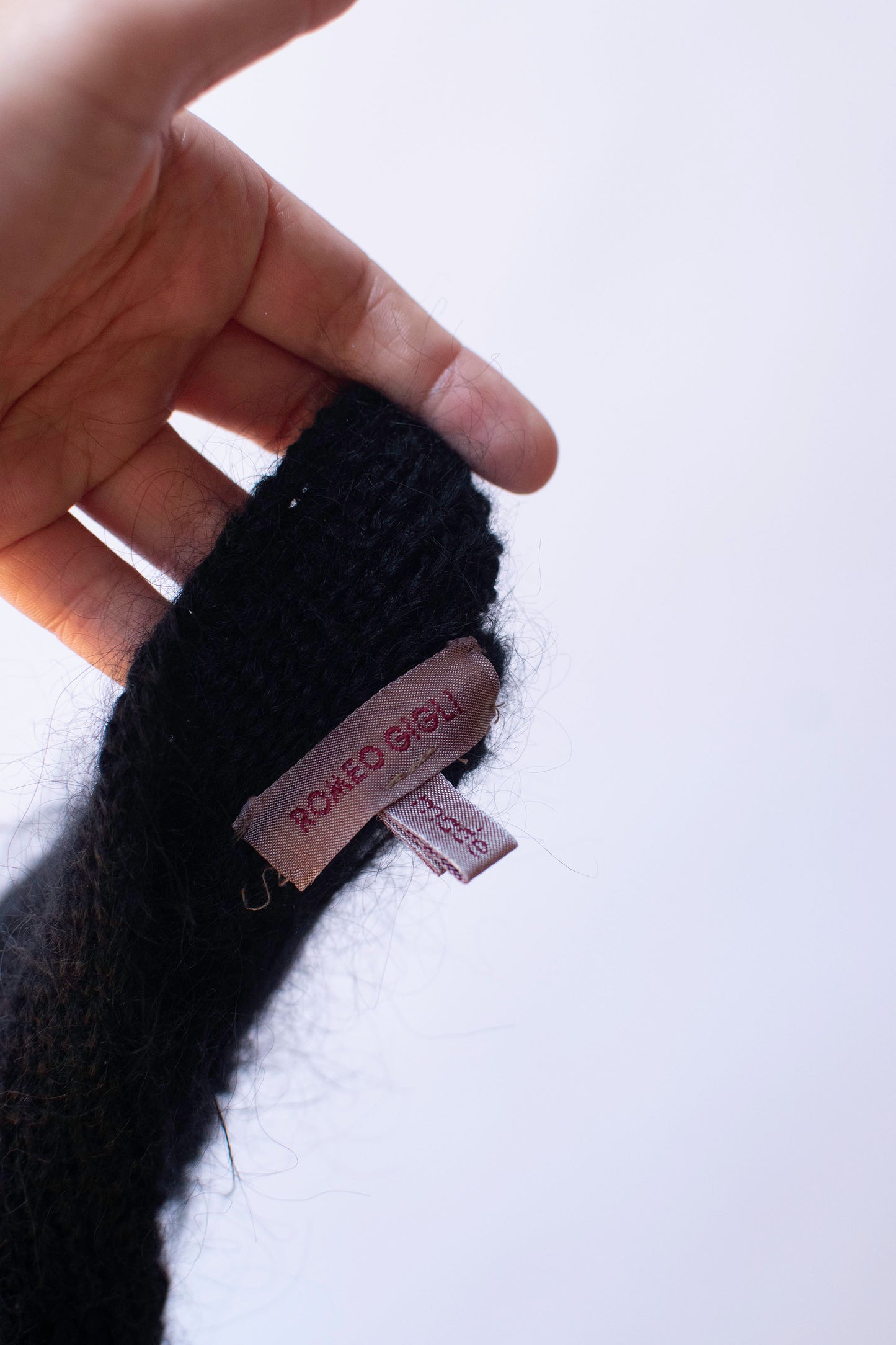 Black Mohair Cardigan | Romeo Gigli