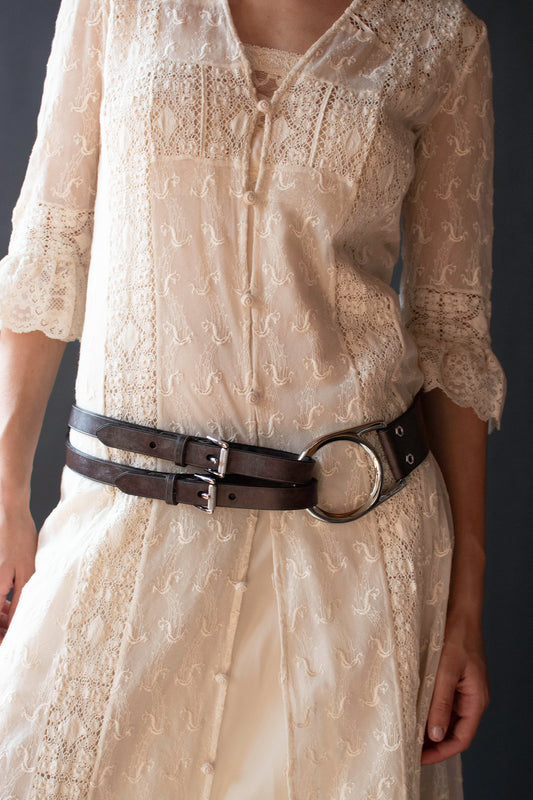Dark Brown Leather O-Ring Belt | Ralph Lauren