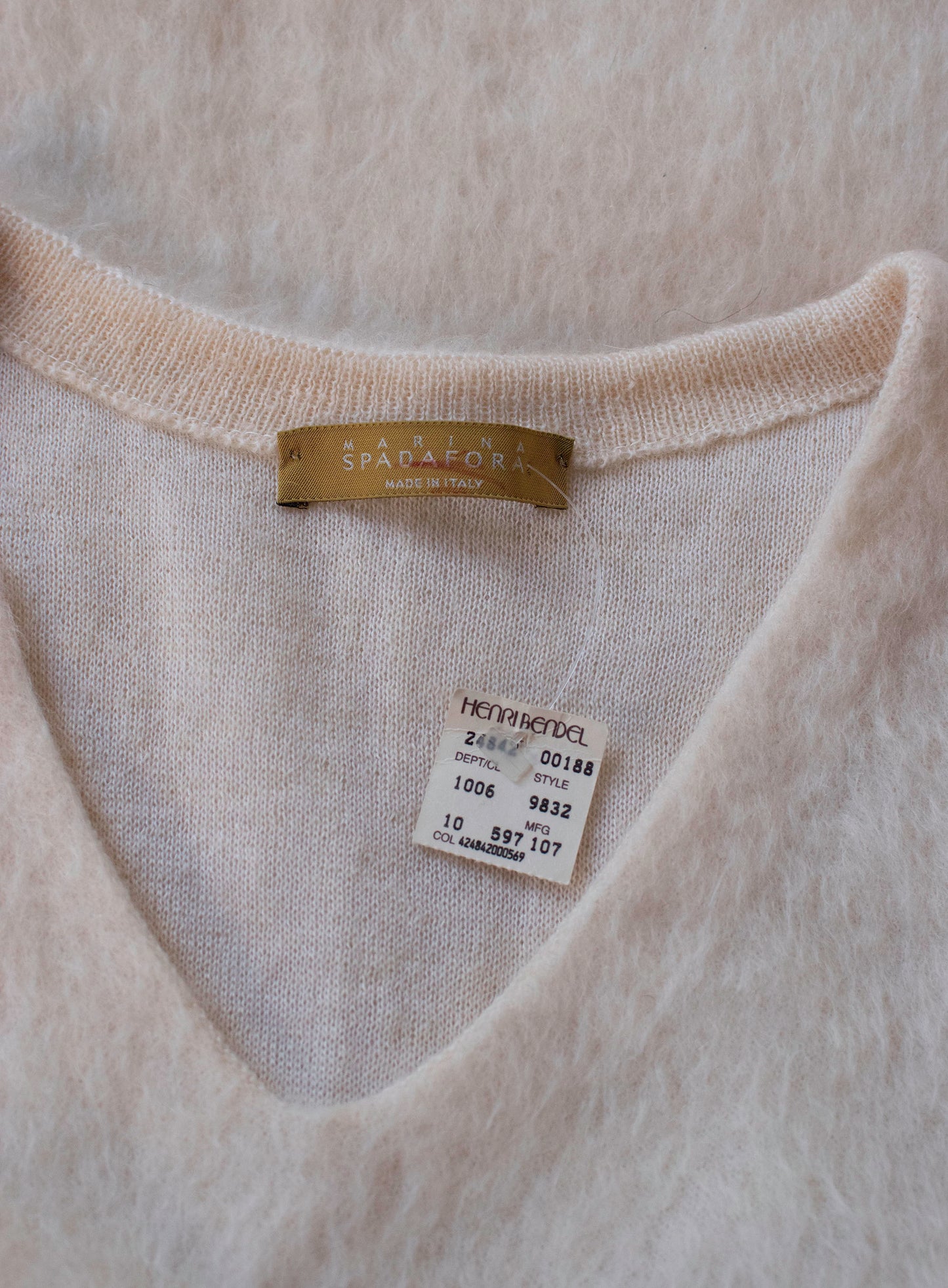 Cream Fuzzy Knit Dress| Marina Spadafora