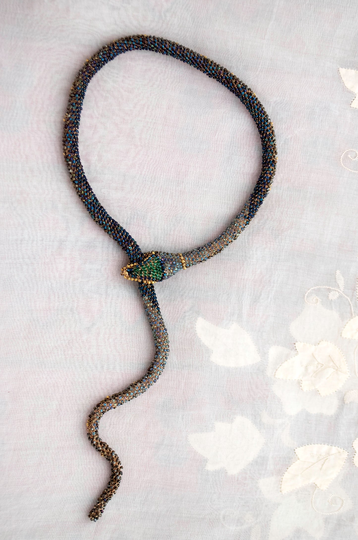 Bead Crochet Snake | Gold Gleam Flower
