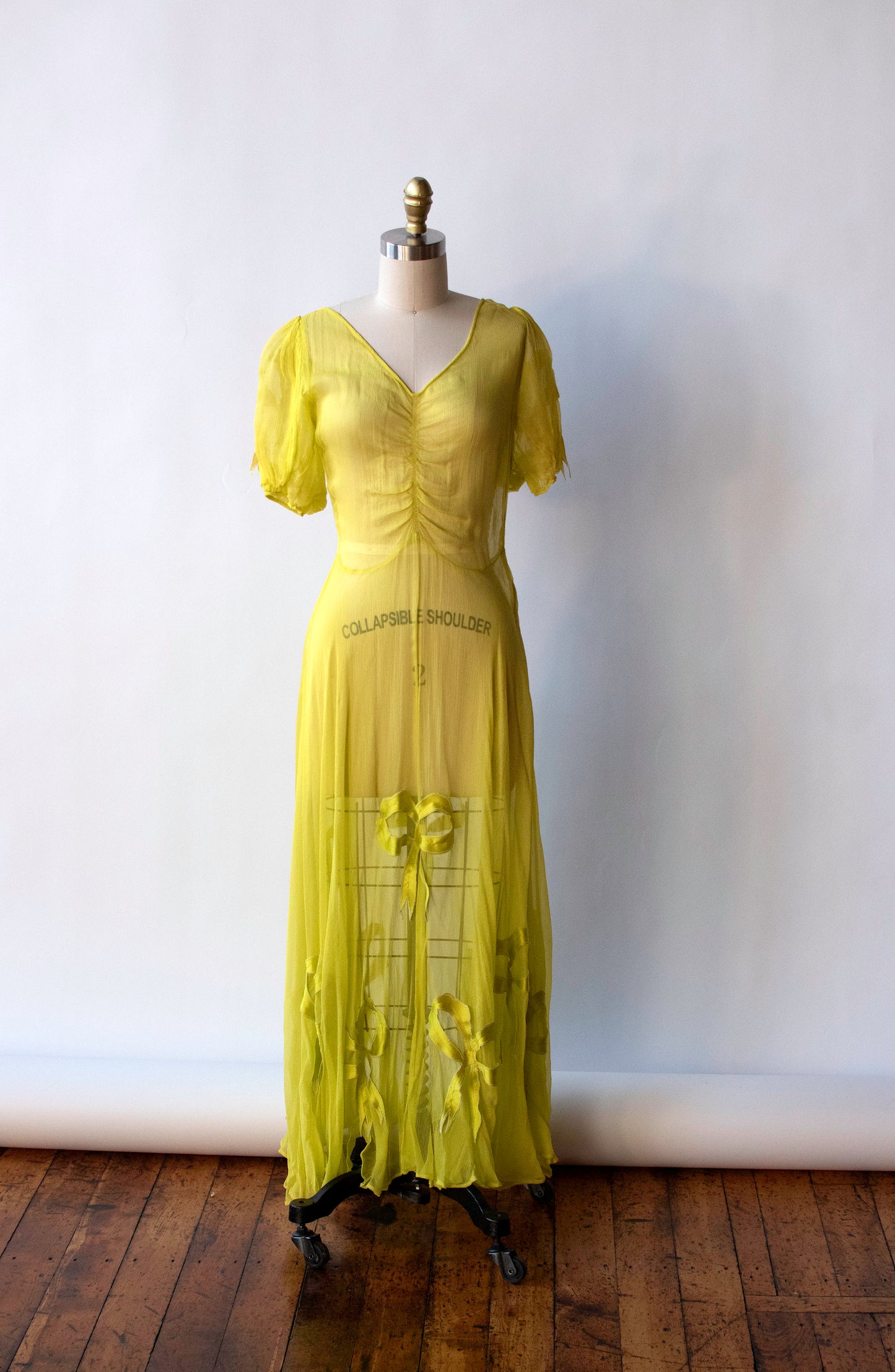 Chartreuse Puff Sleeve Dress | Norma Kamali