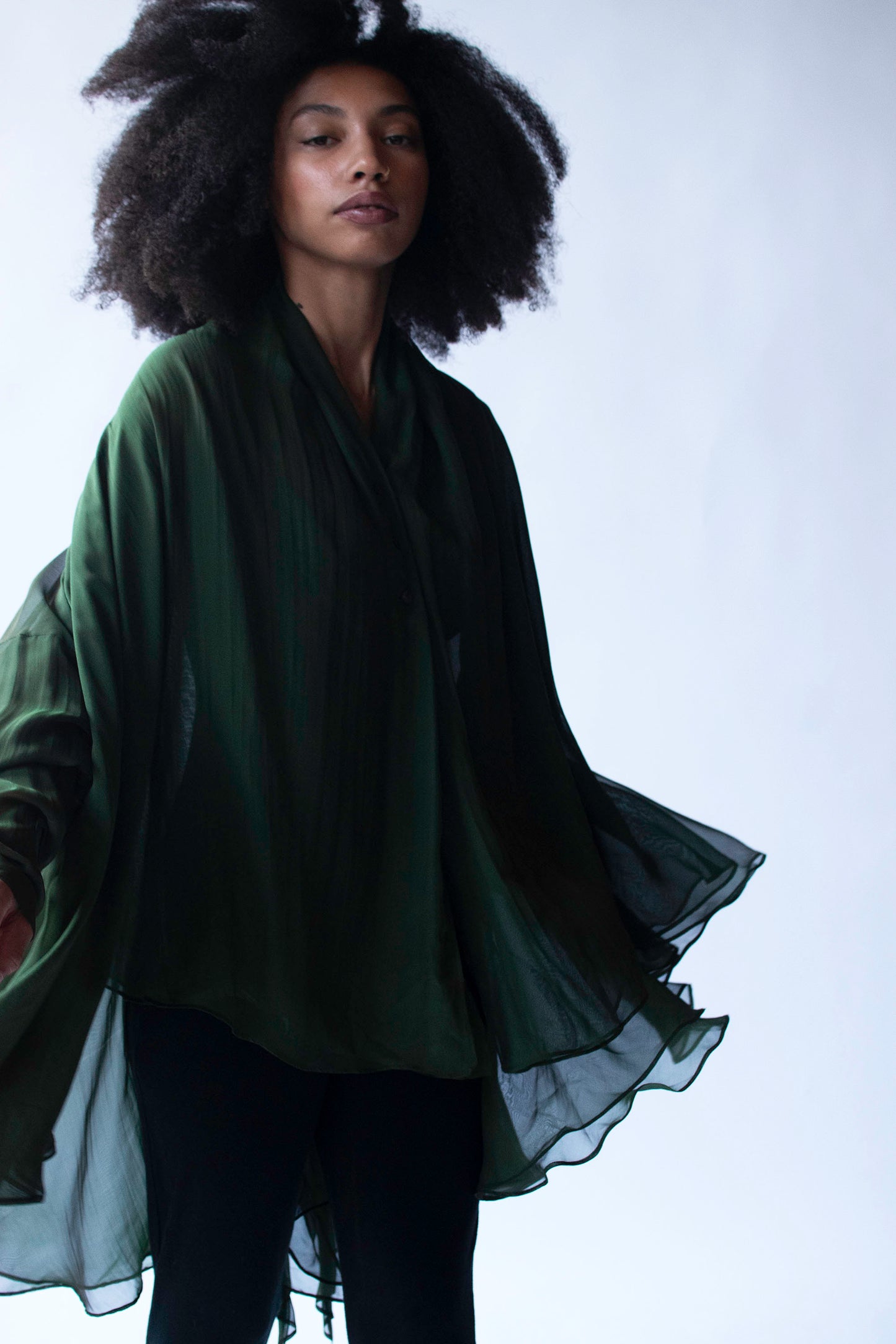 1990s Green Chiffon Top |  Complice by Dolce & Gabbana