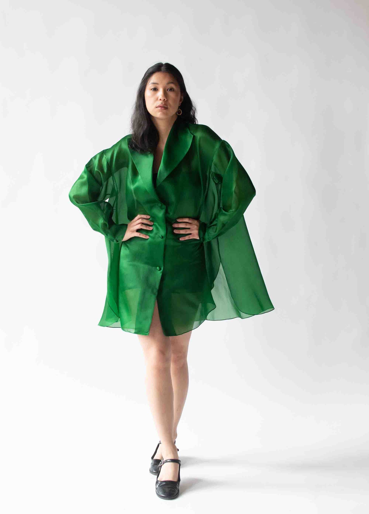 Emerald Organza Blouse | Donna Karan
