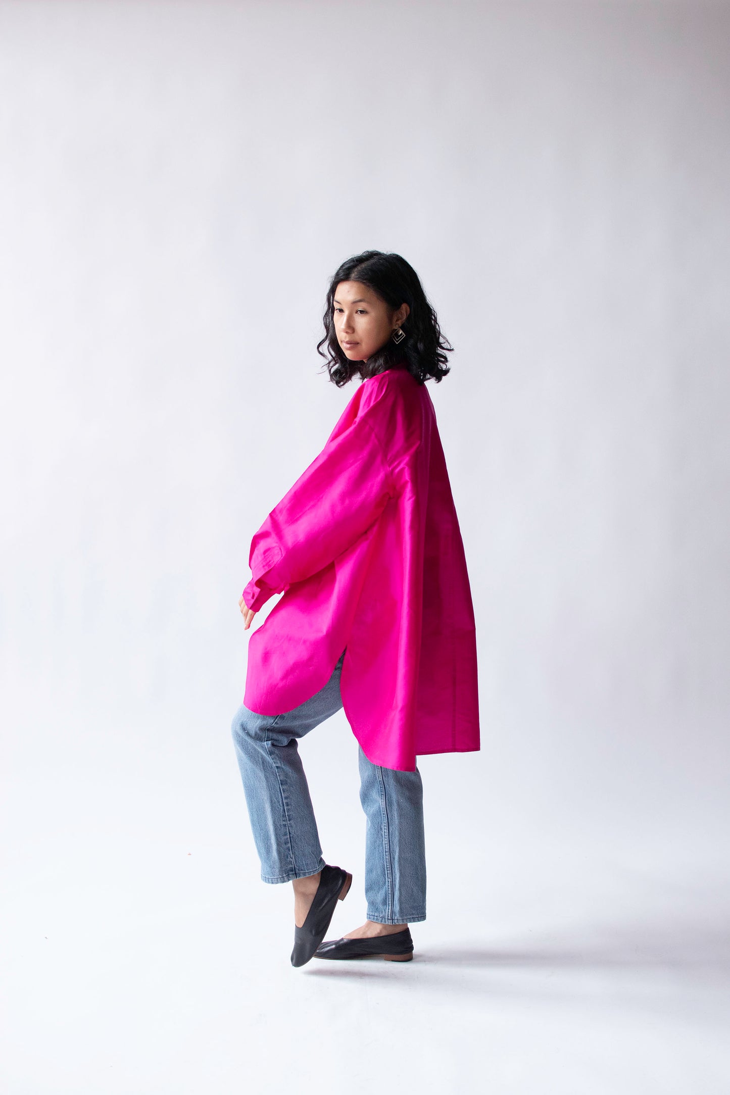 1990s Hot Pink Silk Top | Donna Karan