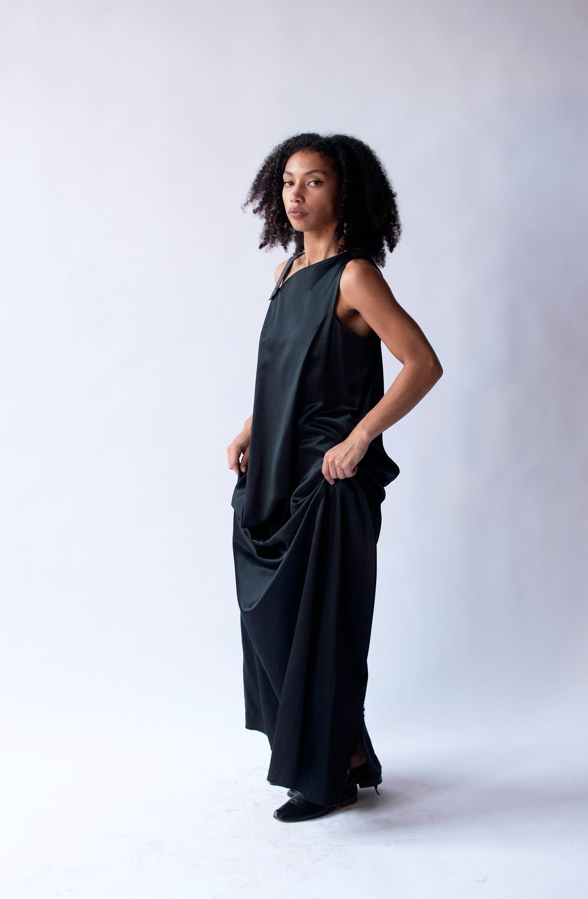Black Draped Dress | Rozae Nichols